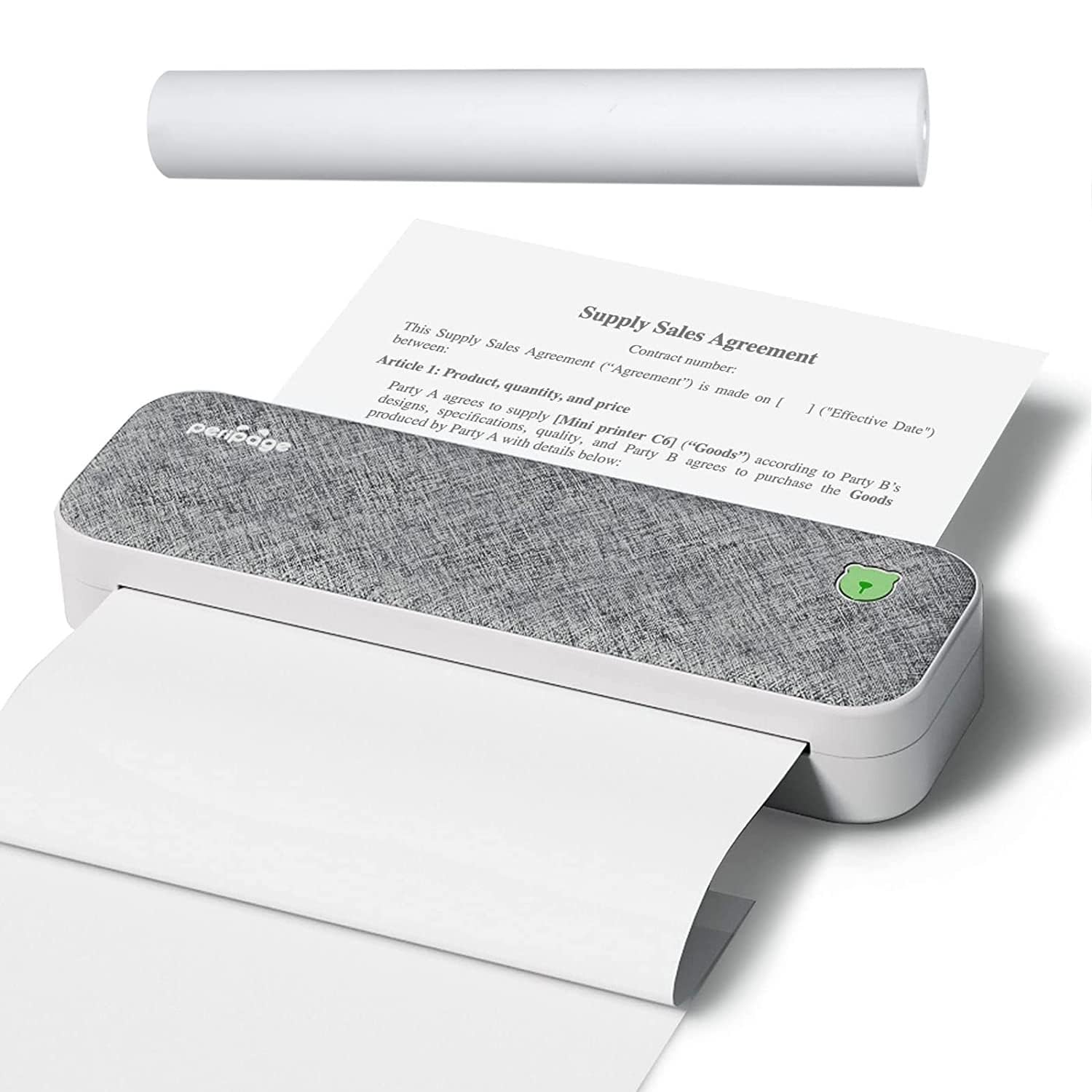IOOIOO A40 Peripage- Portable Inkless Printer for Thermal Paper Letter/8.5 x 11 Inches, Legal, A4, 4, 7.62 or 5.08 Sticker Label, Windows, iOS, Android (Grey)