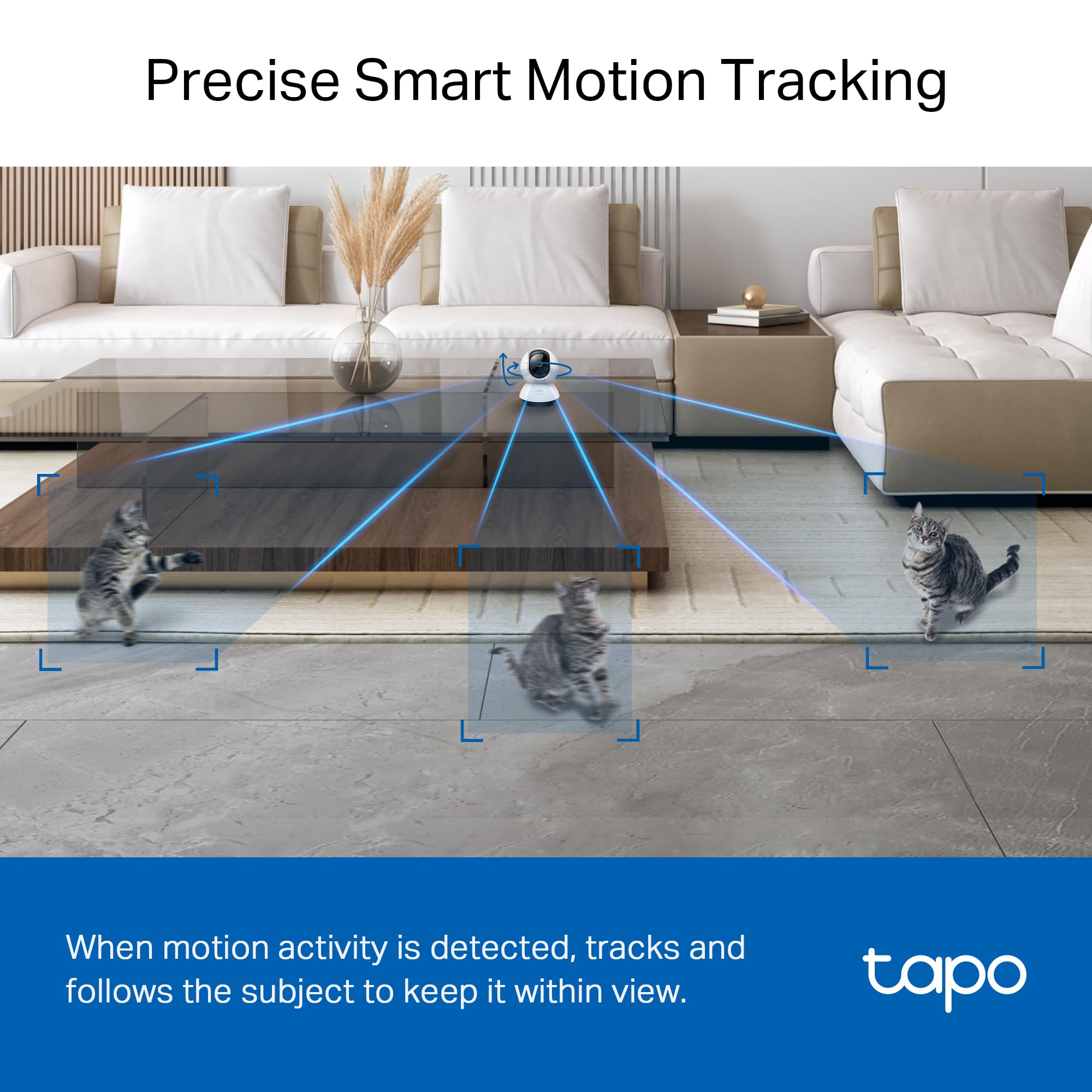 Tapo C220 2K Pan/Tilt Indoor Camera, WiFi Security Camera, AI Detection, Customizable Privacy Mode, Two-Way Audio, Night Vision, Cloud & Local Storage, Works with Alexa & Google