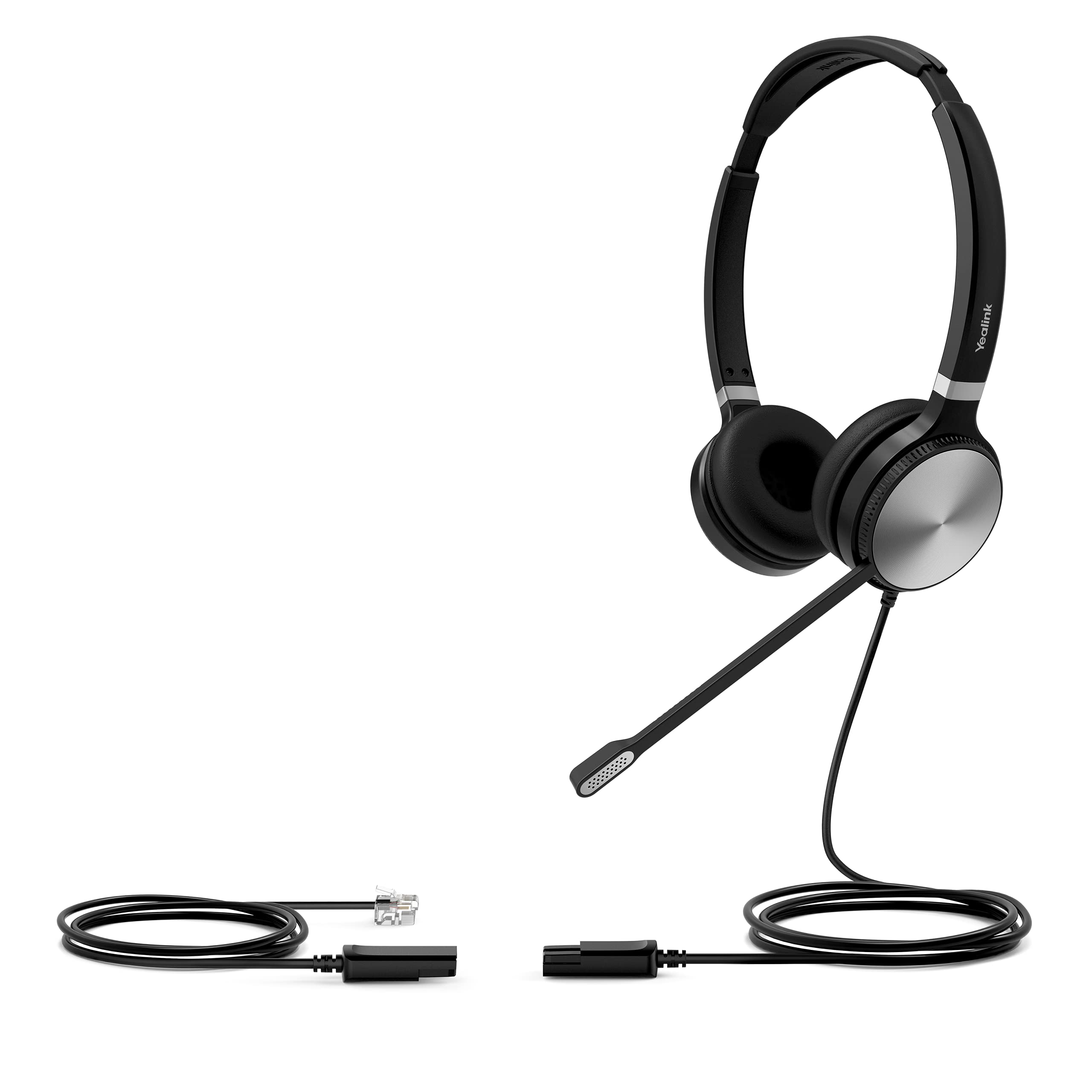 Yealink YHS36 Dual Telephone Headset with RJ9 Jack Phone Headset with Microphone Noise Canceling, Compatible with Yealink Poly Snom Desk Landline Phones (2.1m Cable)