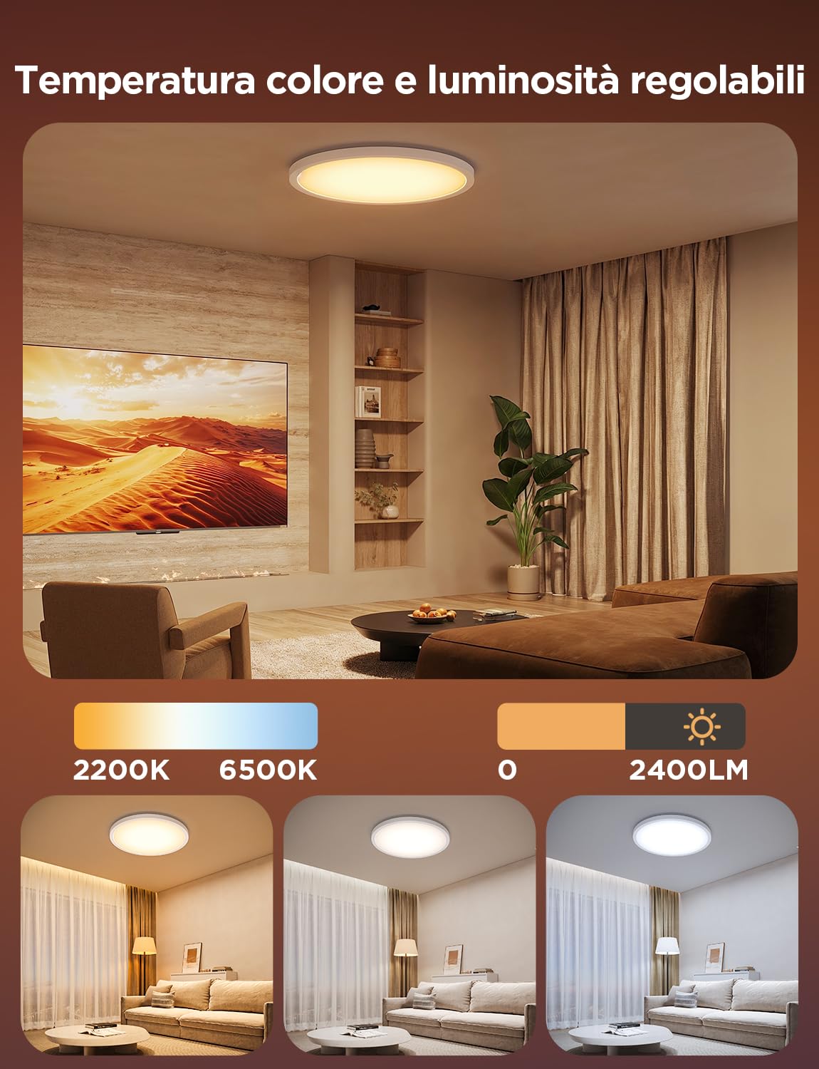 جوفي مصباح سقف LED ذكي من ار جي بي اي سي، 30 سم، 2400 لومن، 2200-6500 كلفن، مصباح سقف بـ 16 مليون لون يمكنك تركيبه بنفسك، مصباح سقف لغرفة النوم وغرفة المعيشة والرواق والمطبخ
