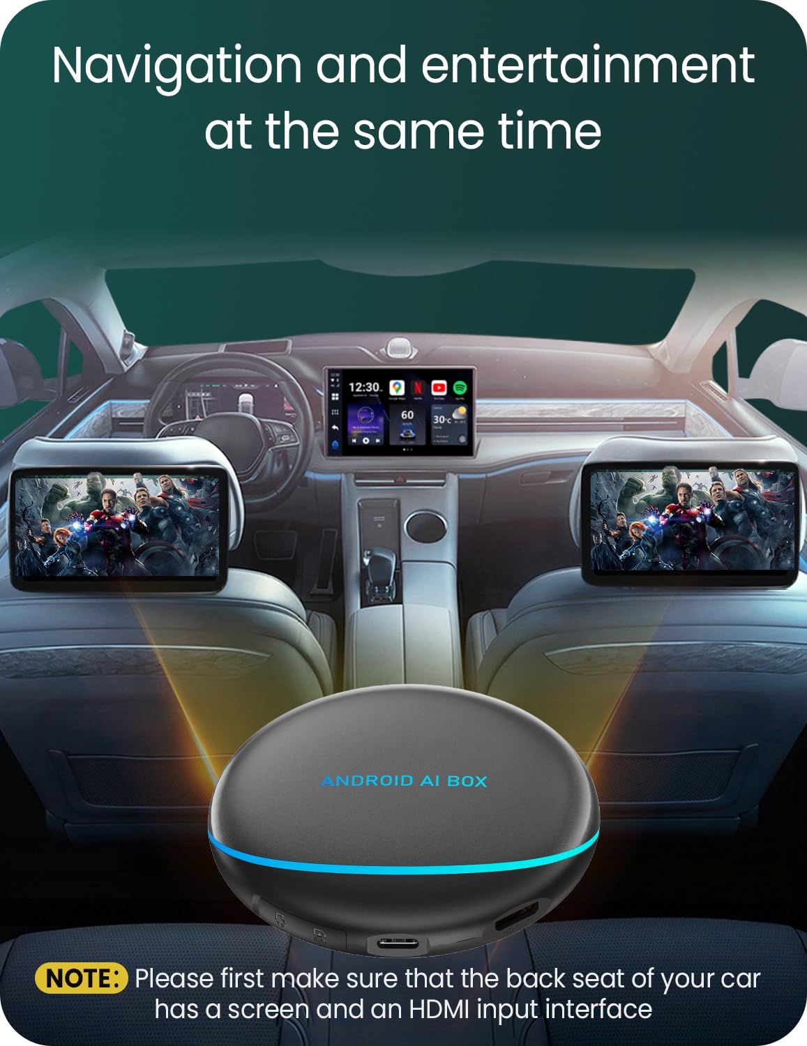 VeloBlast CarPlay Box with Netflix/YouTube/TikTok/Google Play, Android 12.0 CarPlay AI Box for Wired CarPlay Cars (8+128GB) Only for Wired CarPlay Car