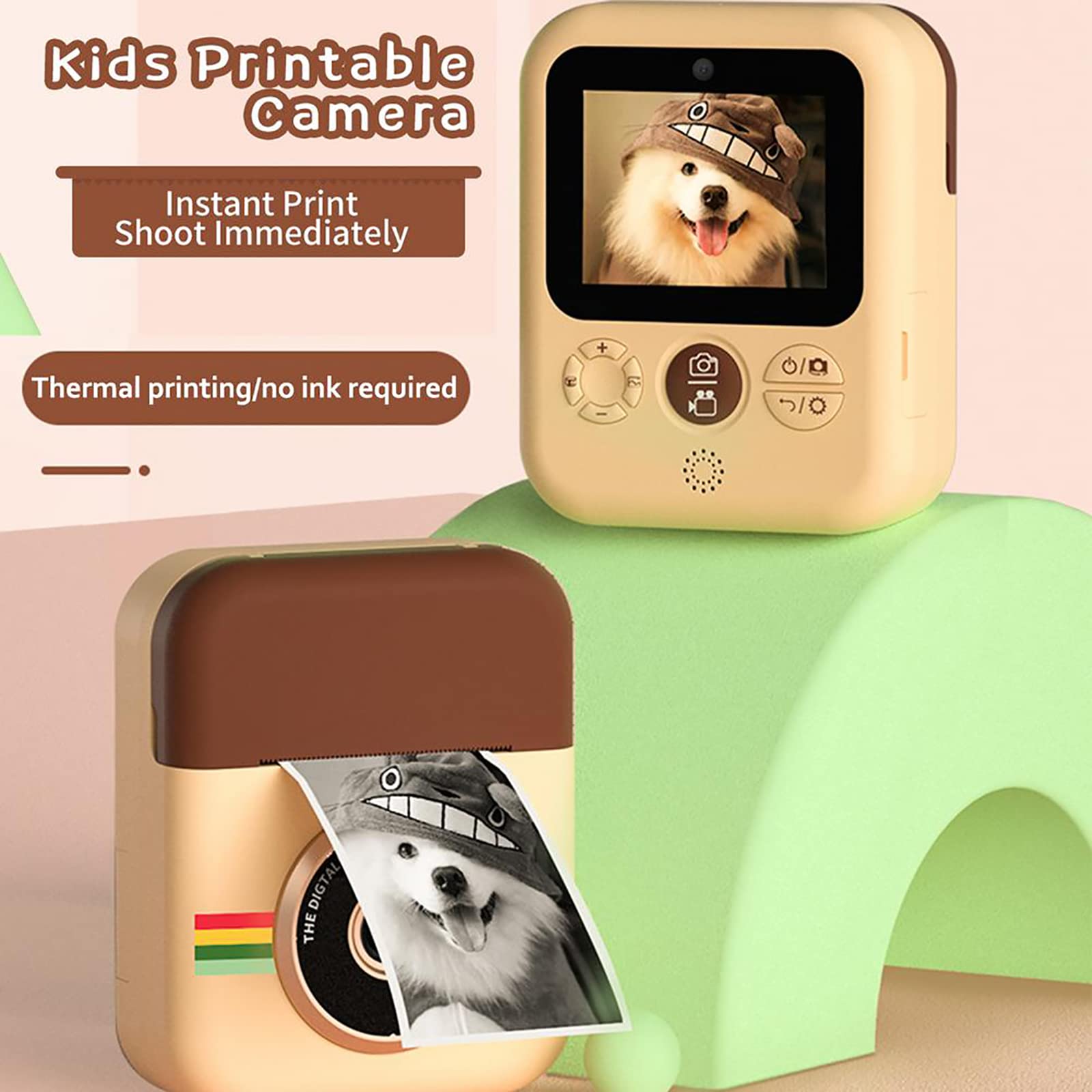 Instant Print Camera, 3 in 1 Wireless Instant Camera, Photo Printer and Video Recorder with 32GB Memory Card and Card Reader, 2.4" IPS HD Display, 1200W Pixels, Thermal Printing
