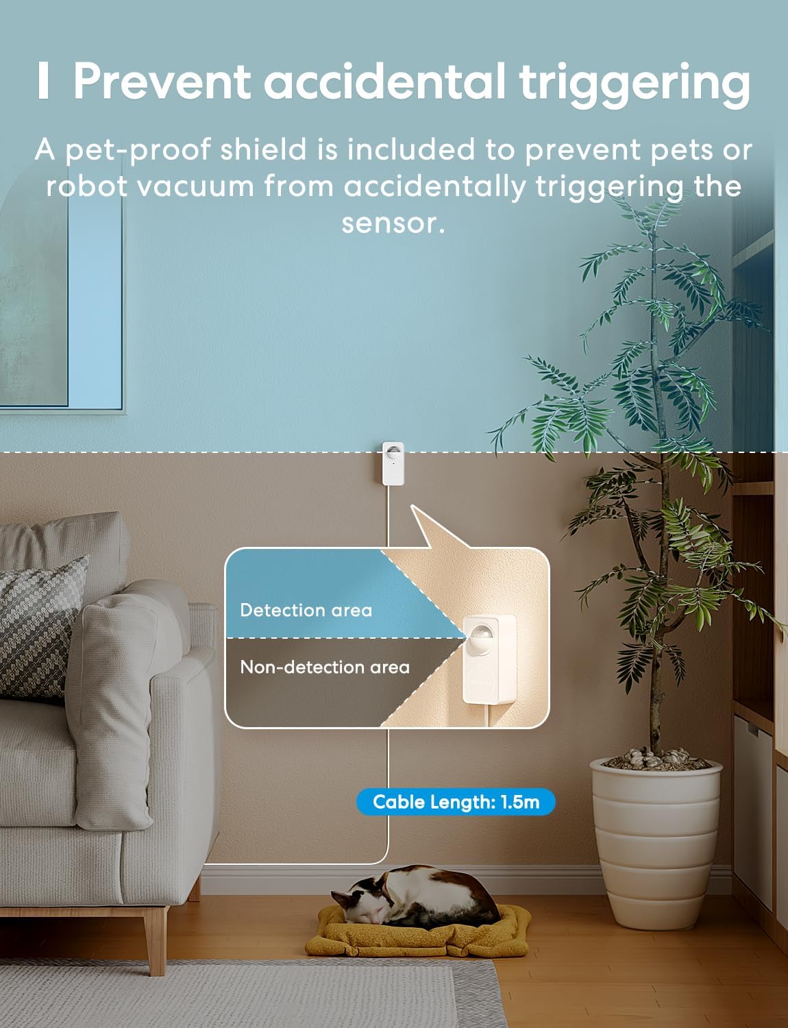 meross Matter Smart Presence Sensor, 3-in-1 mmWave Radar & PIR & Light Motion Sensor, AI Motion Detector for Home Automation and Security, Supports HomeKit, Alexa, Google Home, 2.4GHz Wi-Fi Only