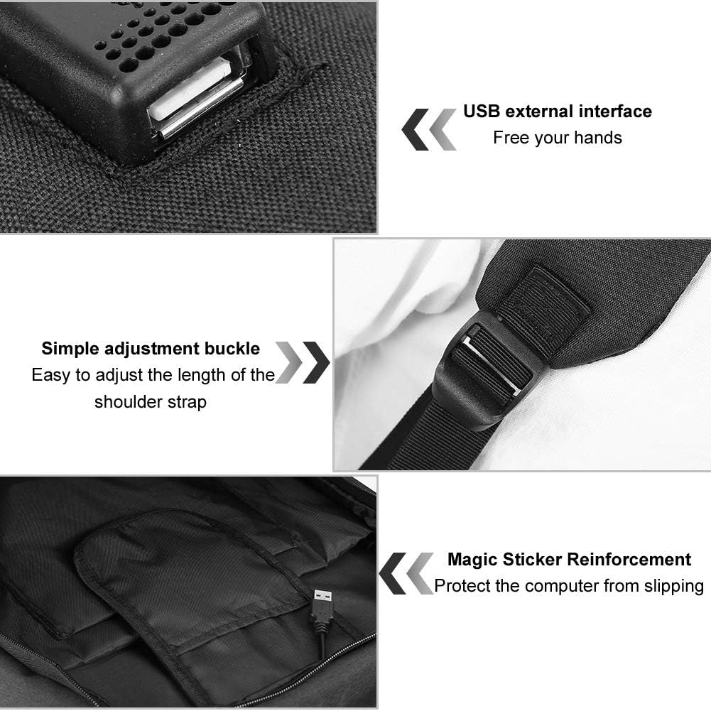 شنطة ظهر ذكية عالية السعة بقفل بصمة الاصبع بمنفذ USB للابتوب مقاس 15.6 انش من فوبي
