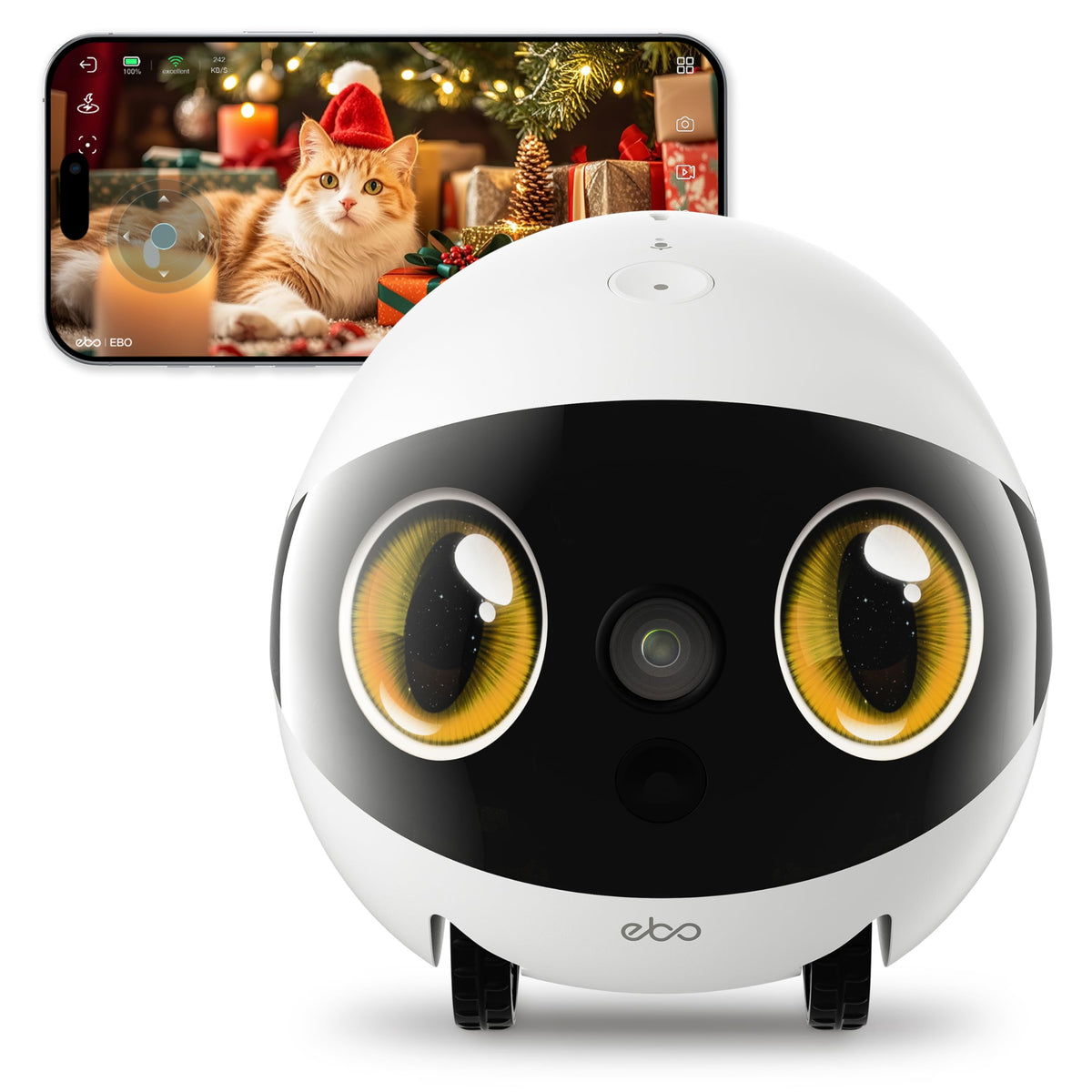 Enabot EBO Air 2S FamilyBot - Robot Intelligent Surveillance Camera, 2.5K Patrol AI Tracking, Pet Camera, Two-Way Audio, Auto Charging