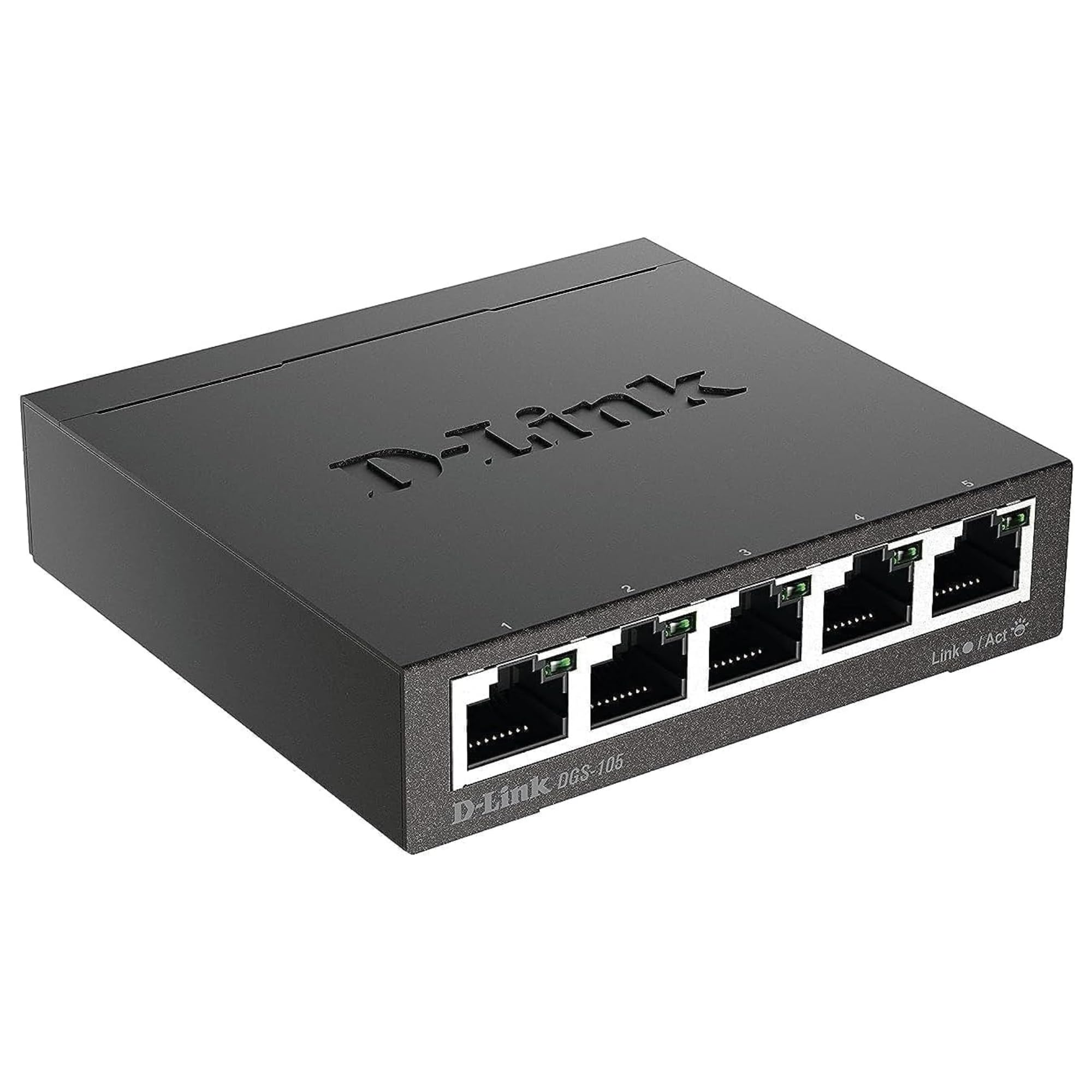 D-Link 5 Port Gigabit Unmanaged Metal Desktop Switch, Plug and Play (DGS-105)