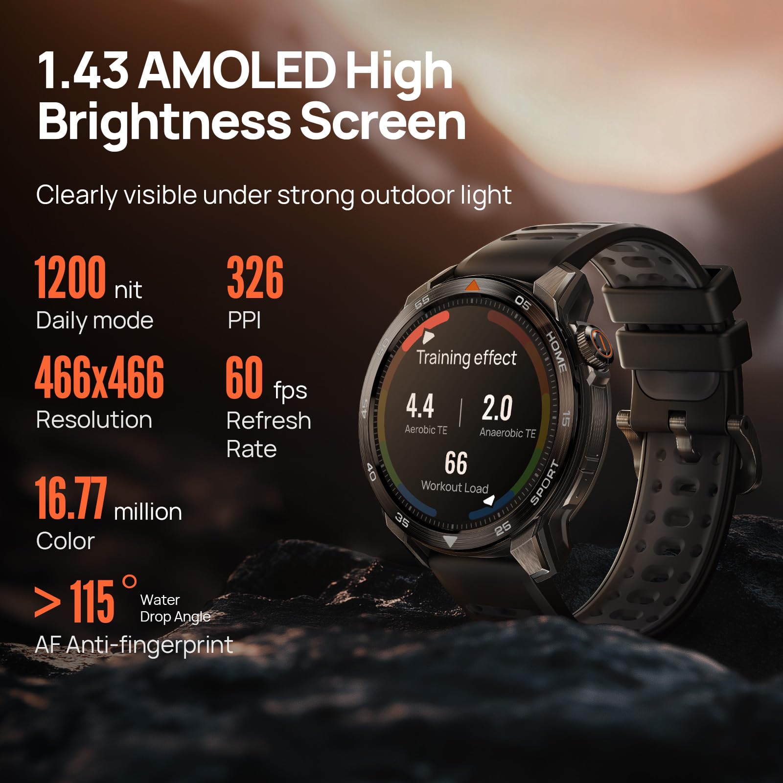 Mibro GS Pro 2 Smartwatch 1.43" AMOLED Multi-Sport with Dual-Band GNSS for Swimming, Cycling, Running, Hiking, Skiing, Paddle (Dark Gray)