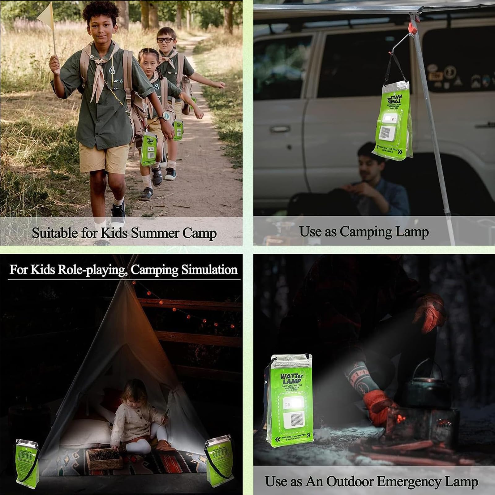 Diameleo Saltwater Lamp - Outdoor Emergency Light, Foldable Saltwater LED Lamp Battery-Free, Portable LED Emergency Light for Camping and Outdoor Saltwater (1 Piece)