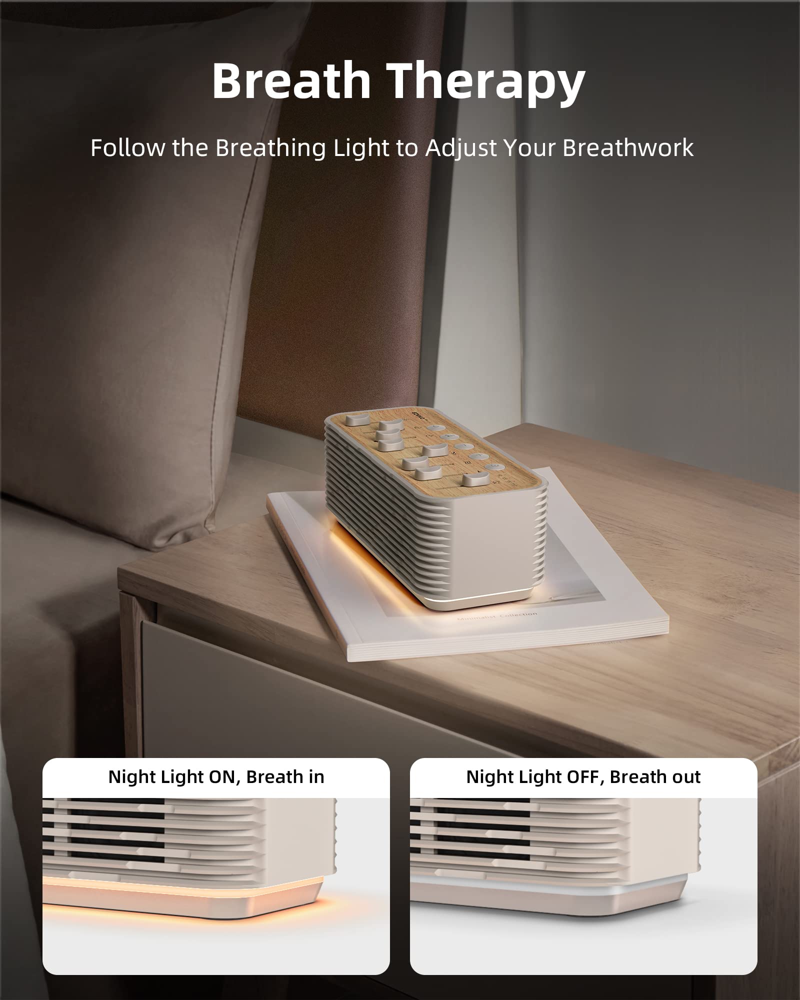 EZVALO Lite White Noise Machine, White Noise for Sleep, Portable Bluetooth Speaker with 255+ Mix Options, Night Light, Sleep Timer, Gift for Kids and Adults