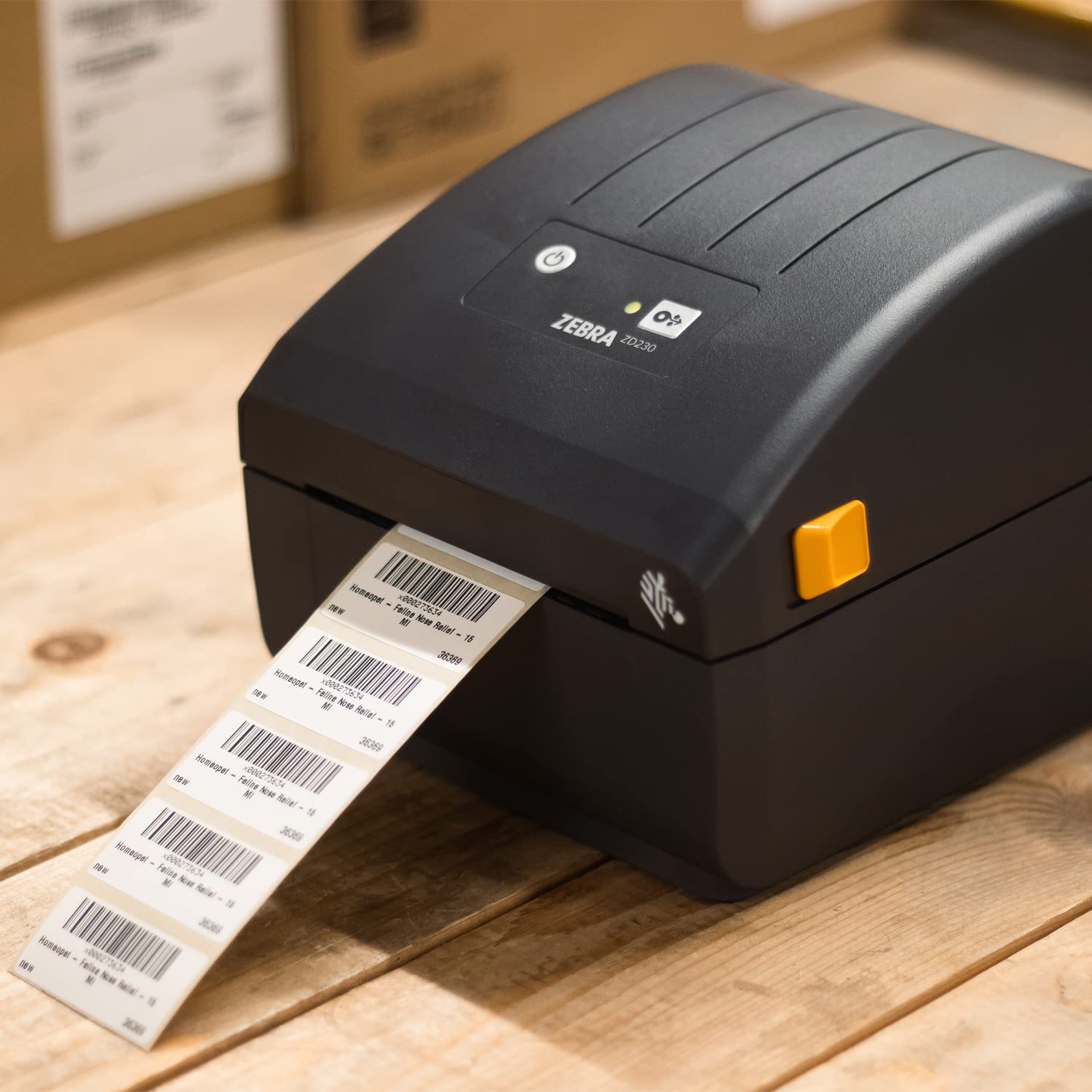 زيبرا طابعة حرارية مباشرة ZD230-4 انش لسطح المكتب - اتصال USB وايثرنت - مناسبة للخدمات اللوجستية والتصنيع الخفيف وتطبيقات البيع بالتجزئة والرعاية الصحية