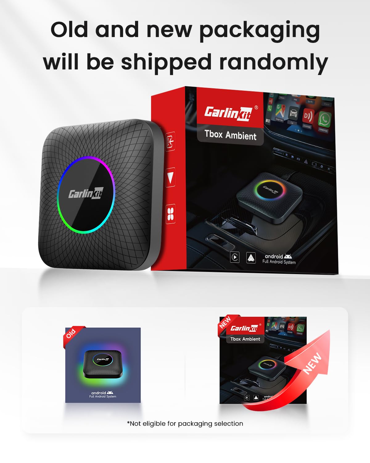 كارلين نت احدث ايه اي بوكس LED، اندرويد 13، كوالكوم 6225، 8GB+128GB، دونجل كاربلاي لاسلكي اندرويد اوتو 3 في 1 يأتي مع متجر جوجل بلاي، بث فيديو، فقط للسيارة مع كاربلاي سلكي