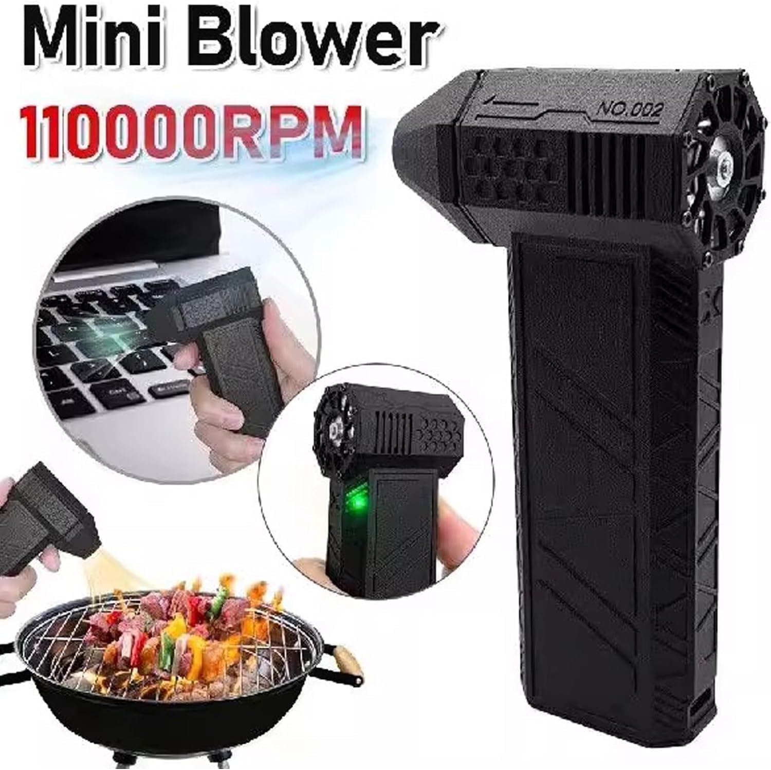 Portable Mini Turbo Fan 110000 RPM Handheld for Cleaning, Camping and Outdoor Activities