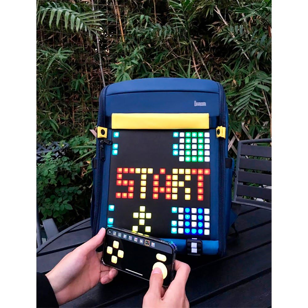 Divoom Backpack-S Pixel Art Youngsters LED Animation Display Bag with App Control, Dark Blue