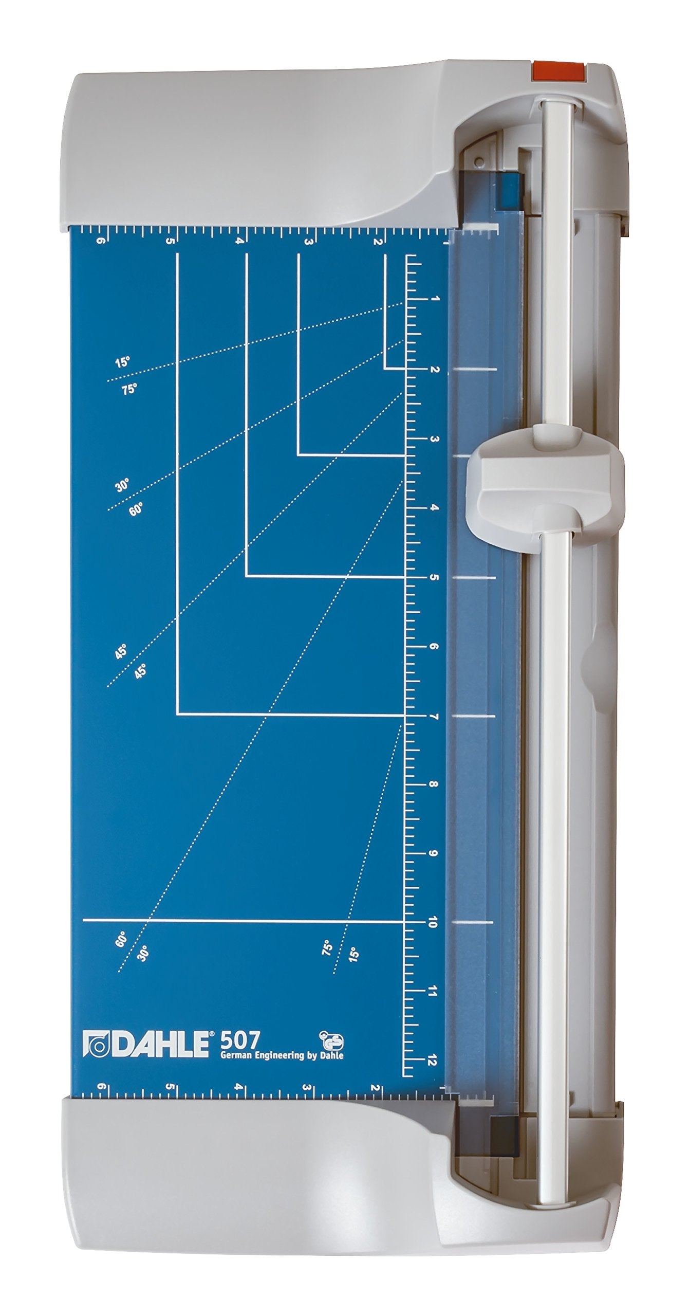 Dahle 507 Personal Rotary Trimmer, 12" Cut Length, 7 Sheet Capacity, Self-Sharpening, Automatic Clamp, German Engineered Paper Cutter