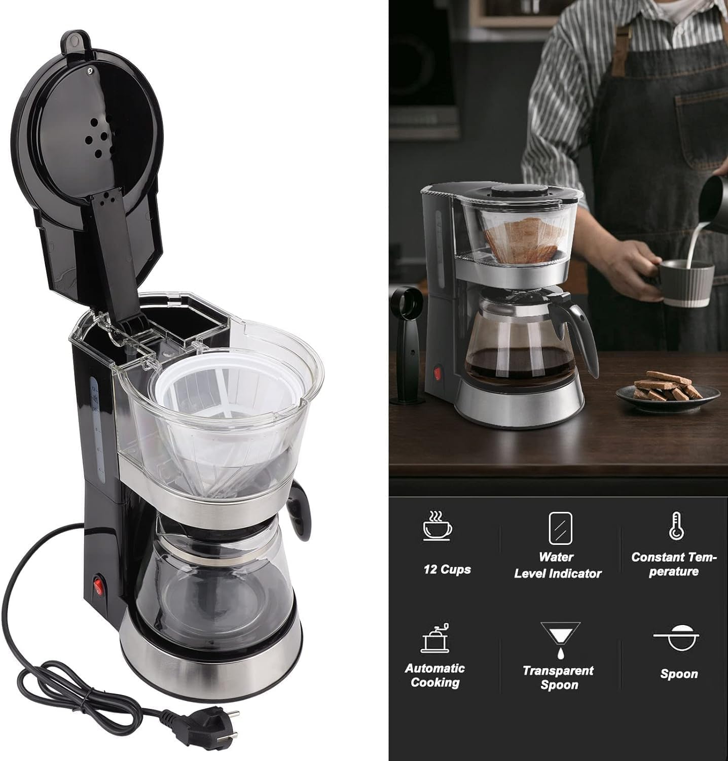 Electric Coffee Maker 800w,1.2L KA3063