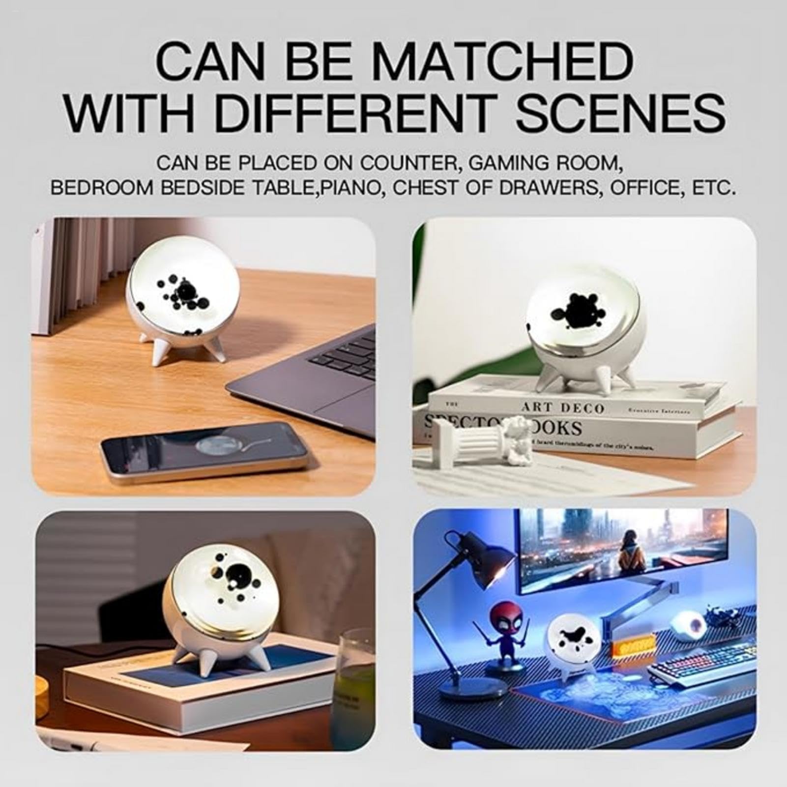 Twoily Dancing Ferrofluid Speaker with Music Rhythm, Theremin, Magnetic Liquid Display Lamp, Magnetic Liquid Toy, Gifts for Festivals and Birthdays