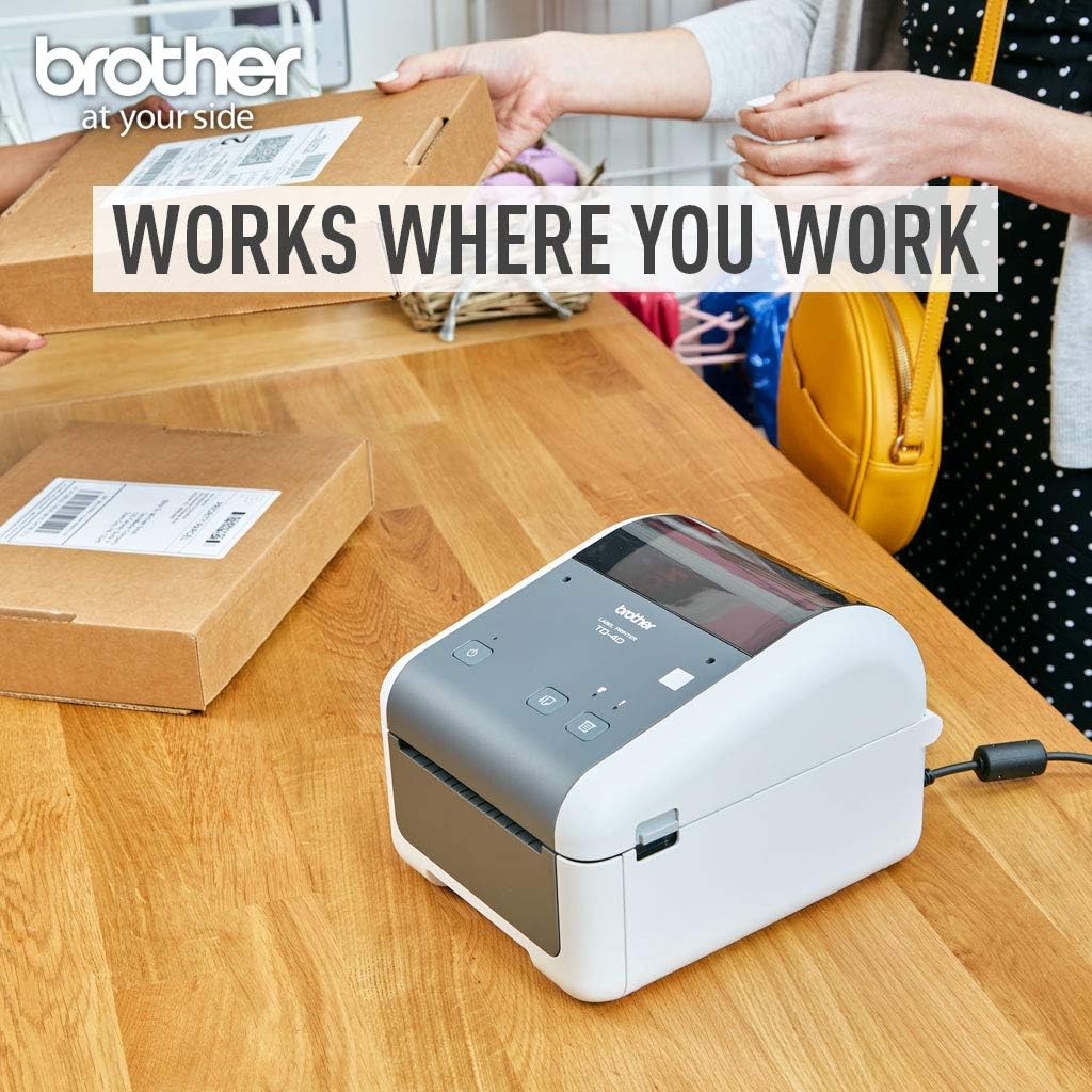 Brother TD-4550DNWB Desktop Direct Thermal Printer - Monochrome - Label Print - Ethernet - USB - Serial - Bluetooth