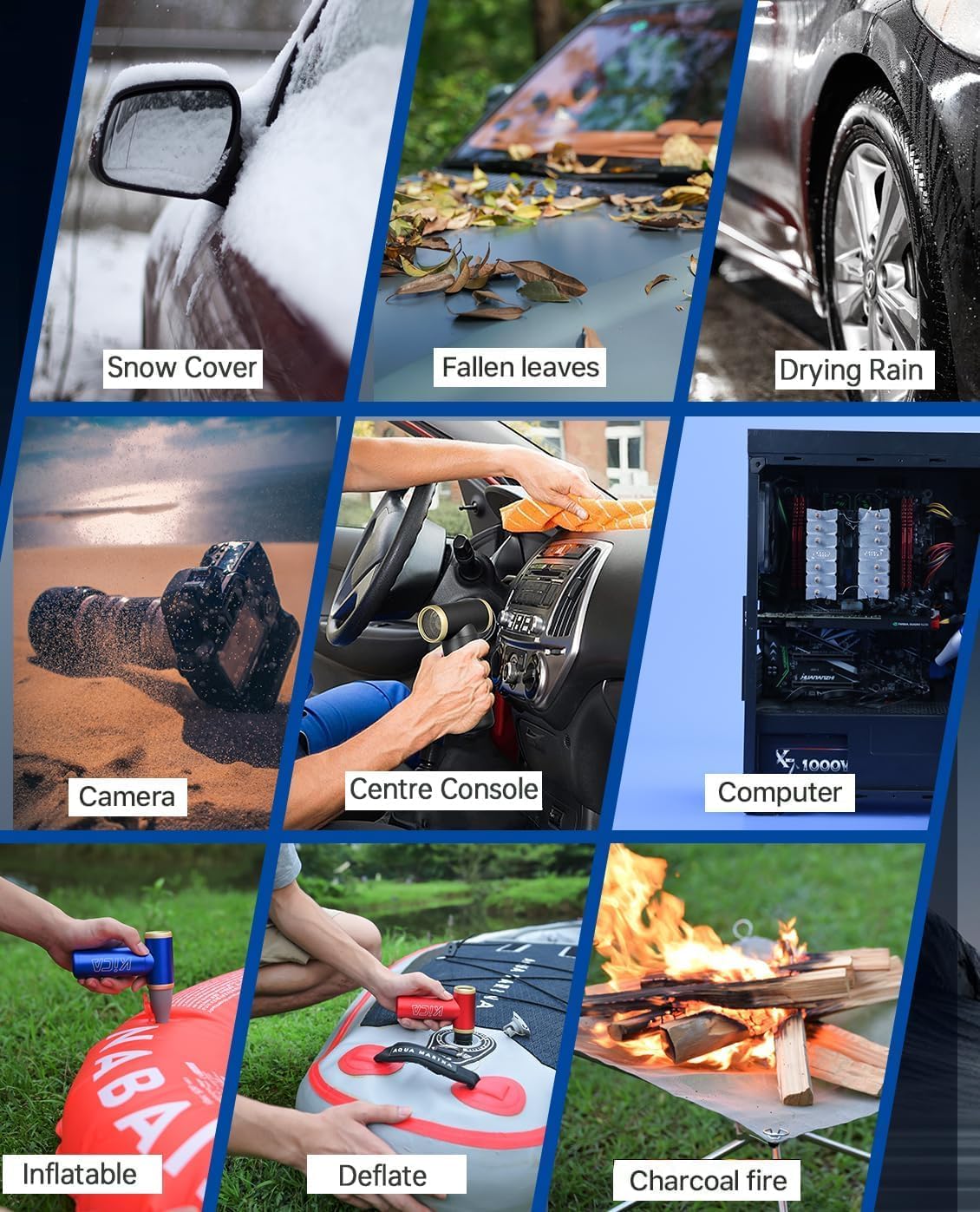 Kica Compressed Air Duster-JetFan 2S Electric Air Duster,117000 RPM Rechargeable Cordless Air Blower for Cleaning Keyboard&PC, Jet Dry Duster with New Extreme Mode, Metal Shell-Black