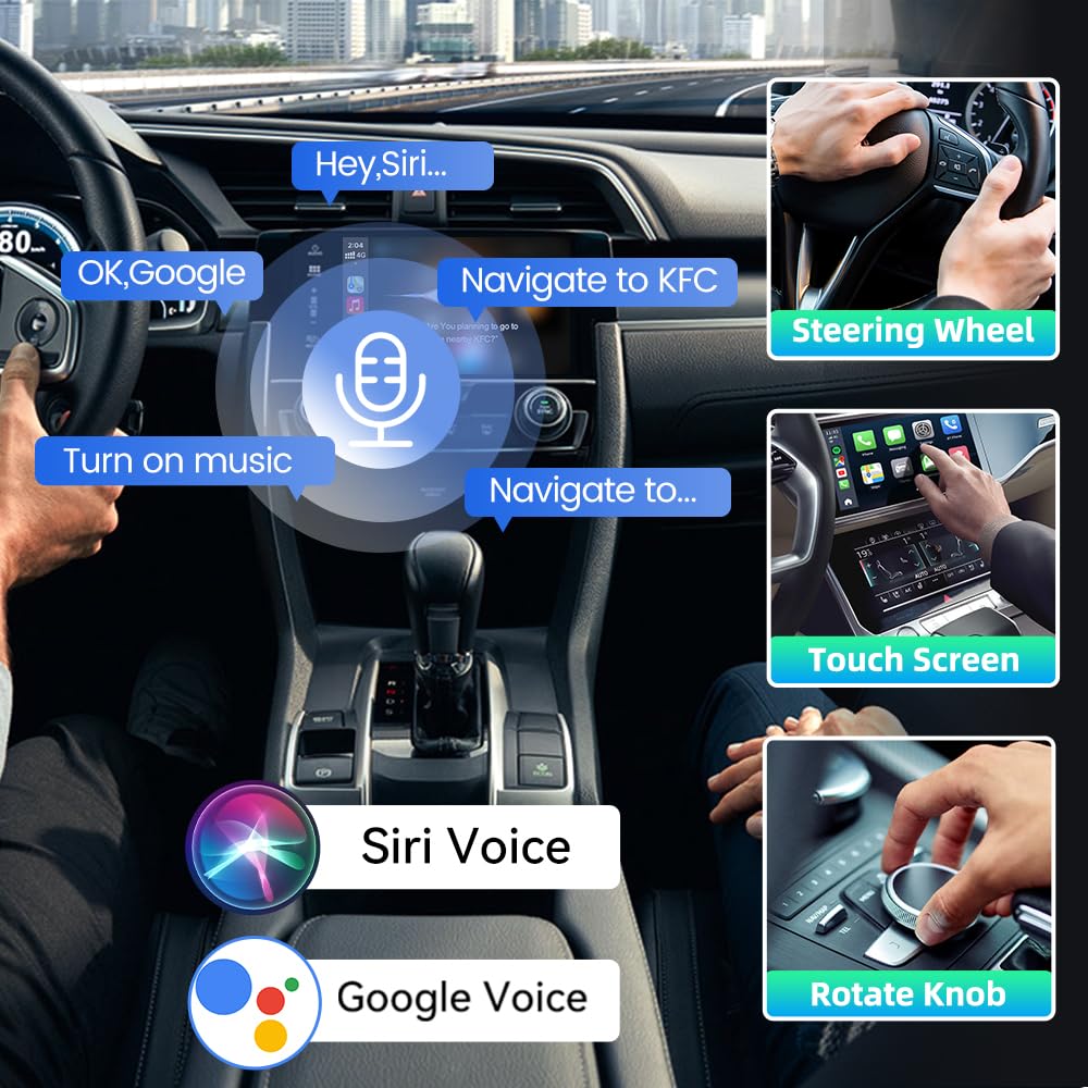 CarlinKit New Android 13 AI Box LED Ambient: Wireless CarPlay/Android Car Adapter, Qualcomm SM 6225.8GB+128GB, Support YouTube/Netflix/Disney+/OTA Upgrade