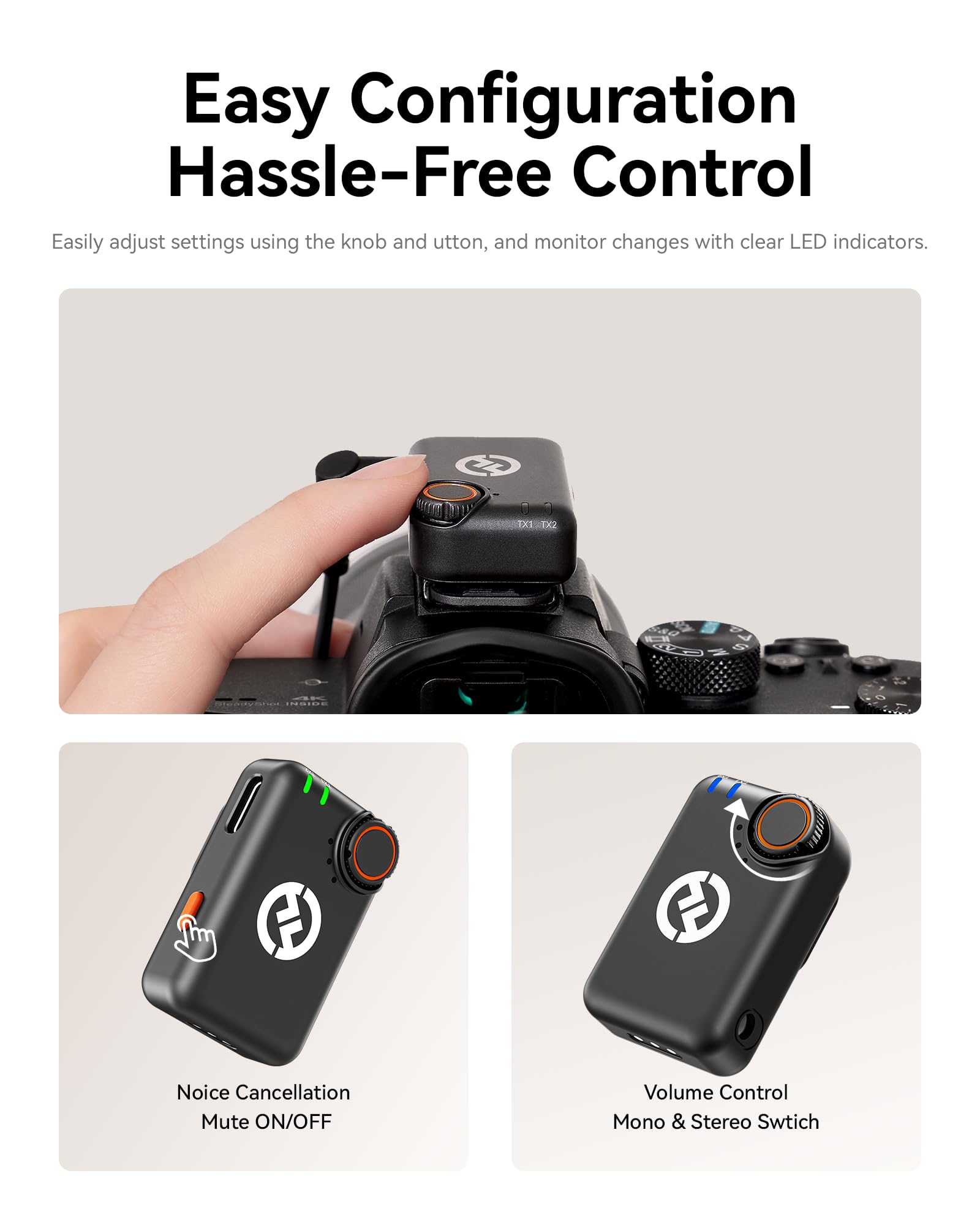 Hollyland Lark M2S Wireless Lavalier Microphone (Camera RX+USB-C RX+Lightning Cable) for iPhone/Camera/Android/Computer, Titanium Clip with Noise Cancellation, 30H Battery, Vlogging, Interviews and Content Creation