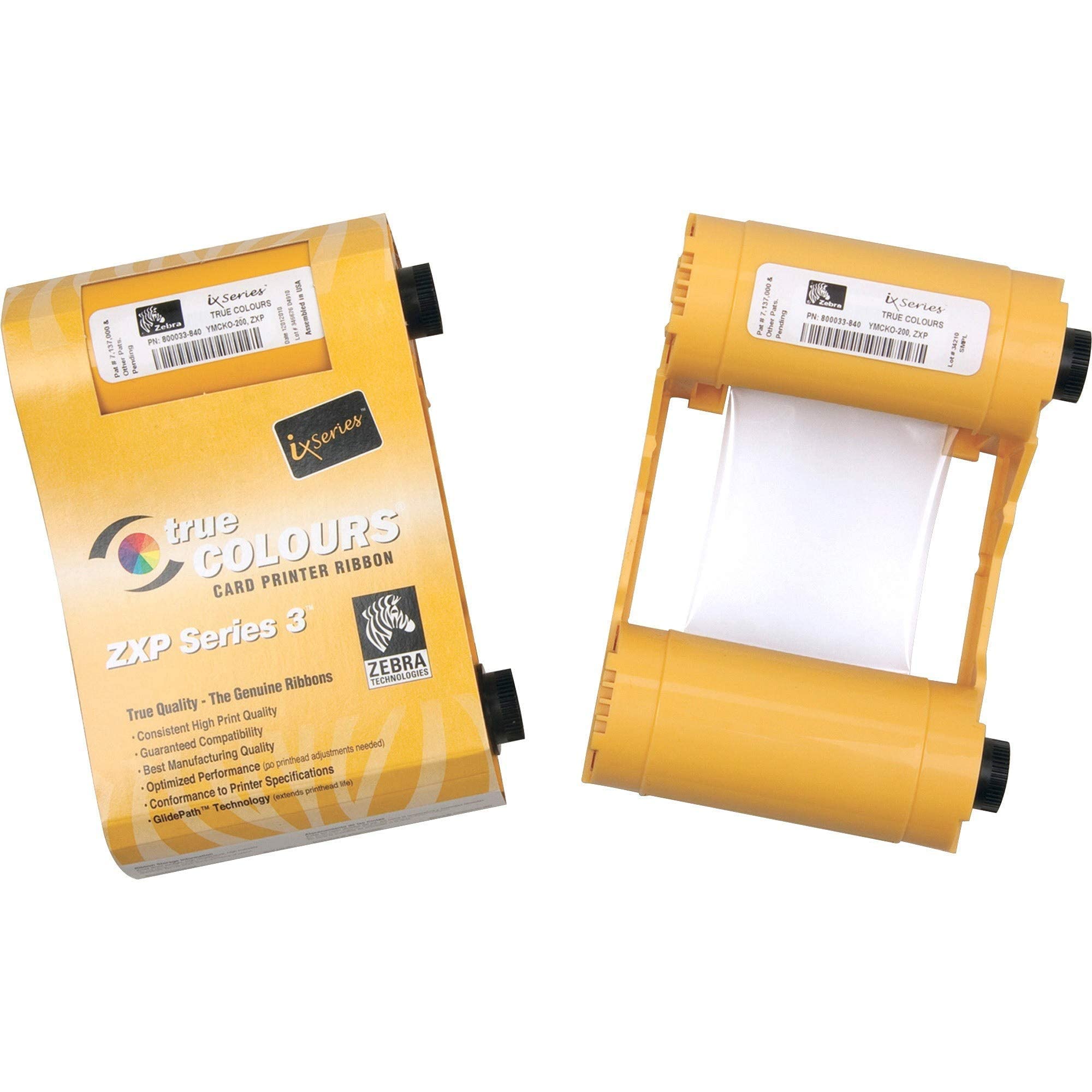 شريط تحبير ( حبر ) طابعة بطاقات زيبرا 200 صورة Zebra 800033-840 ID Card Printer Ribbon