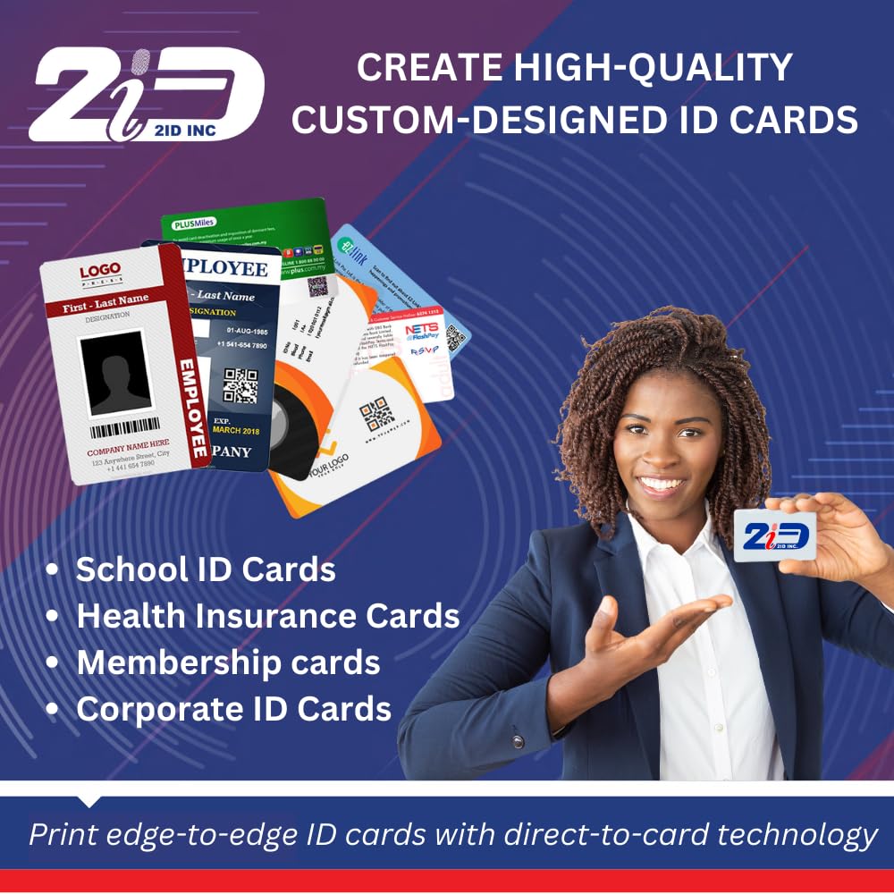 2ID- Fargo DTC4500e Dual Sided ID Card Printer | 055100 | Professional ID Card Machine for Corporate, Government, Student IDs, and More