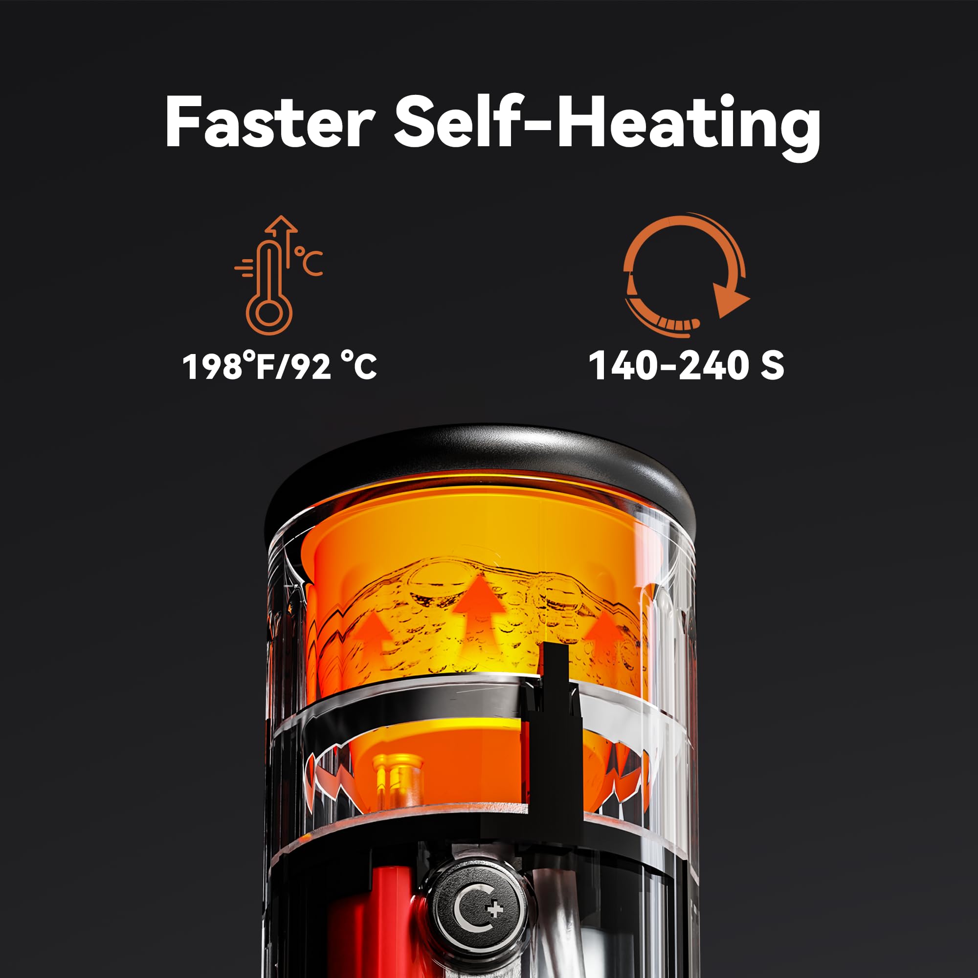 CERA+ Portable Electric Espresso Maker, 20 Bar Pressure, Self-Heating with USB-C, Compatible with NS Pods & Ground Coffee for Travel, Camping, Hiking, Car, Office