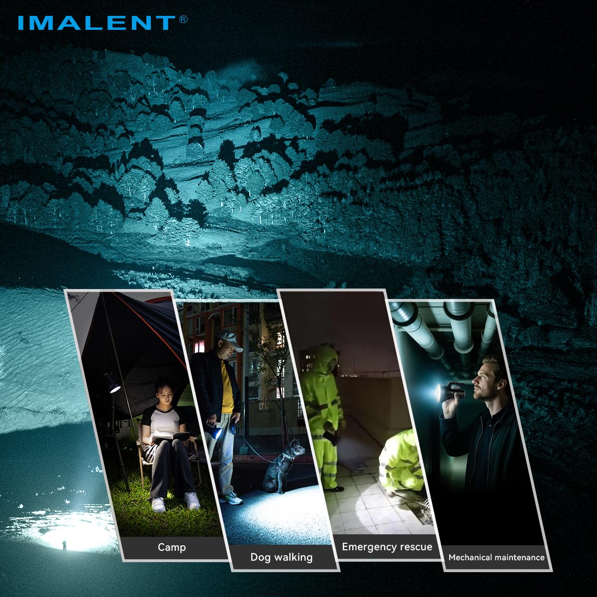 IMALENT SR16 Rechargeable Flashlight 55000 Lumens, Super Bright Led Flashlight, Tactical Flashlight, with 16 XHP50.3 HI LEDs Waterproof, Long Beam Distance 1715 Meters, for Searching, Rescue, Camping
