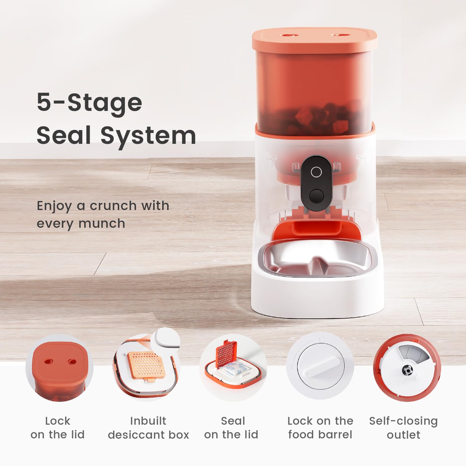Pawaii Automatic Cat Feeders with App Control, 2.4G Wi-Fi Enabled Smart Pet Feeder for Cat and Dog, Automatic Cat Food Dispenser with Portion Control, 1-30 Meals Per Day, 3L
