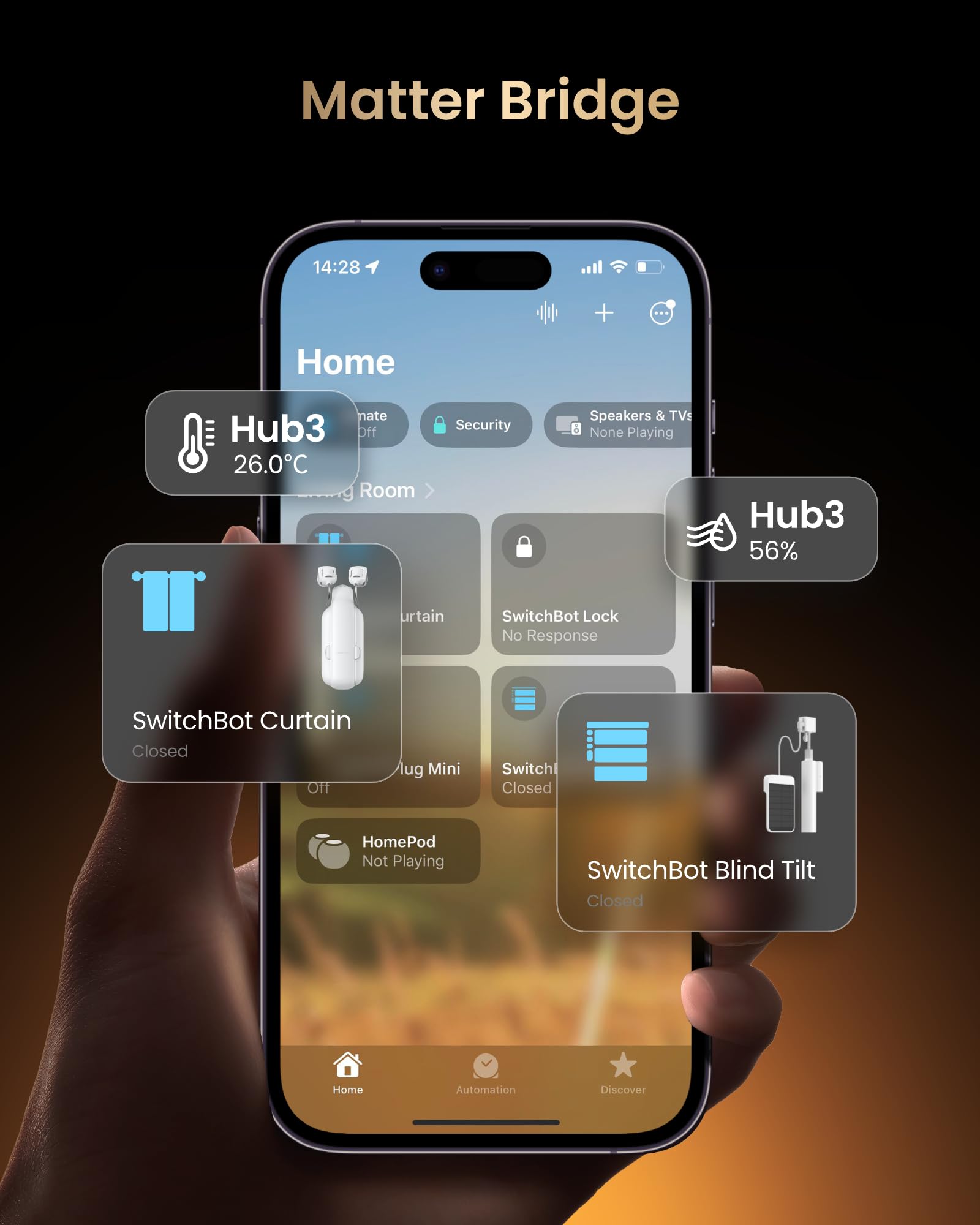 SwitchBot Hub 3 (3rd Gen), Smart Home Hub with 2.4'' IPS Screen & Knob Control, WiFi Thermometer Hygrometer, IR Remote Hub (Matter/Bluetooth 200m), Alexa/Google/Apple Home Compatible