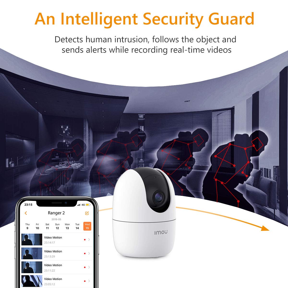Imou 5MP Camera for Home, 360° Security Camera, WIFI Camera Indoor, Baby Monitor, CCTV Camera for Home Wireless, Surveillance Camera with Human Detection, Smart Motion Tracking, Two-Way Talk, Alexa