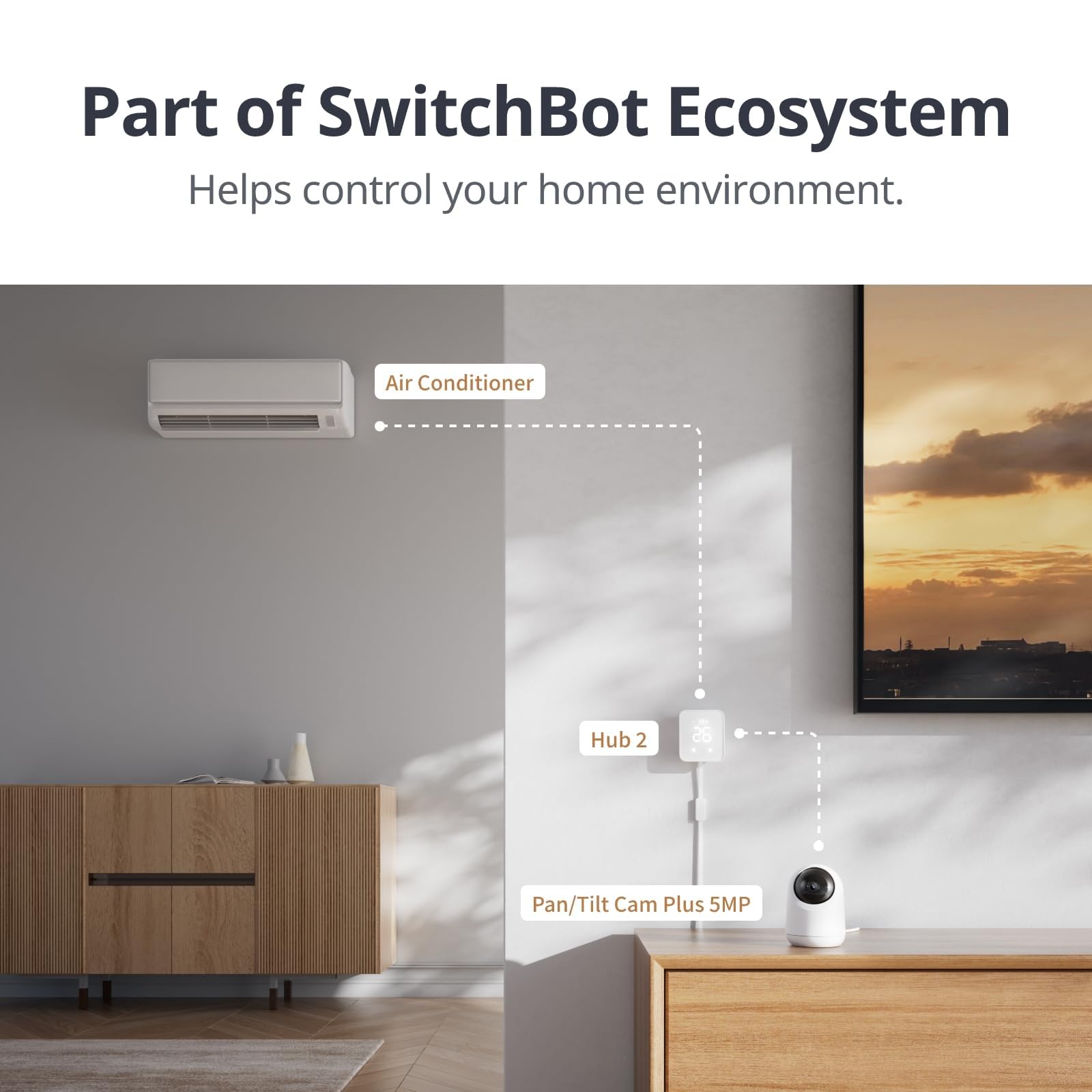 SwitchBot Security Indoor Camera 3K/5MP - Pan/Tilt Cam for Baby Pet Monitor, 2.4G Wi-Fi Plug-in, Night Vision, 2 Way Audio, 360 Motion Tracking, Privacy Mode, Works with Alexa, Cloud & SD Storage
