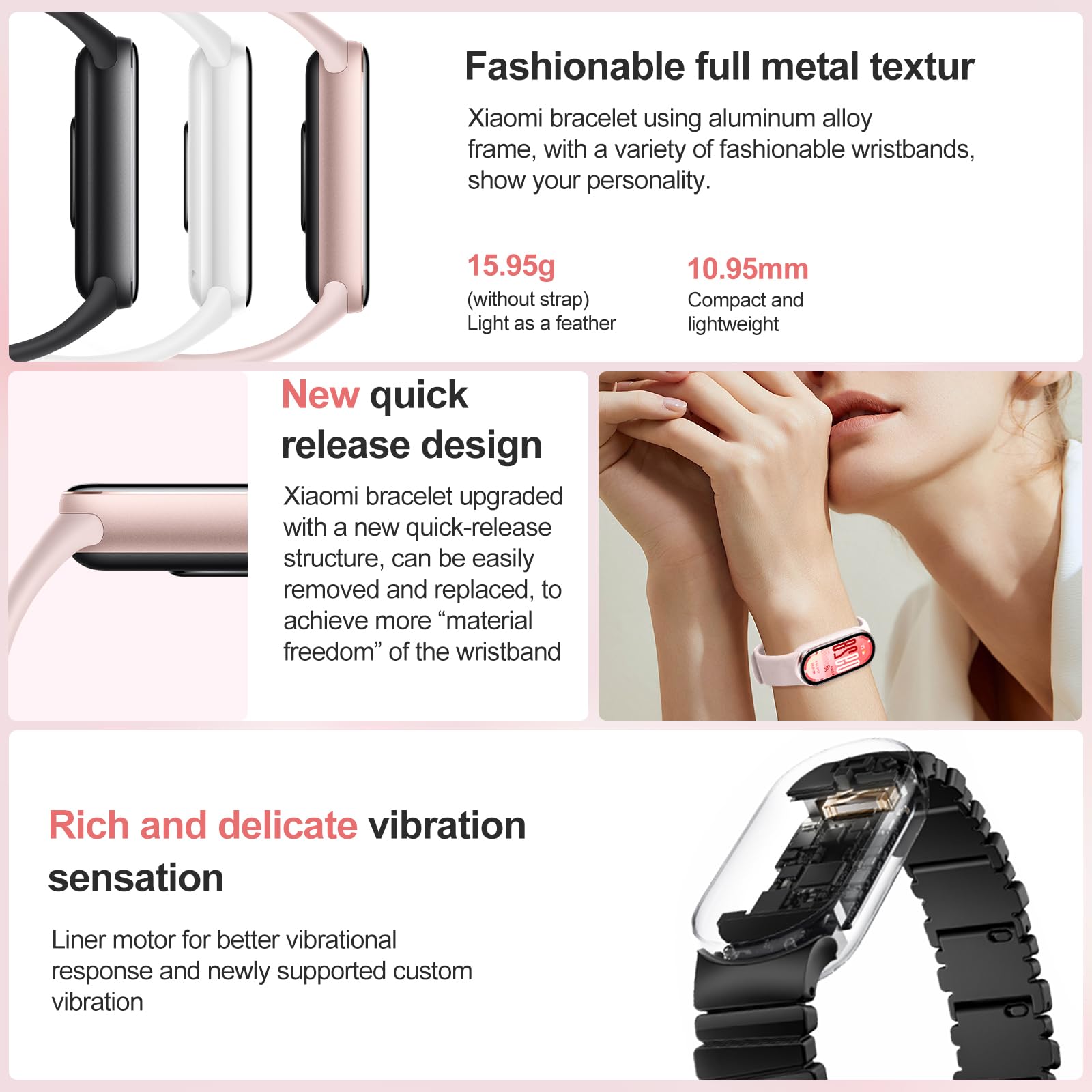 Xiaomi Smart Band 10-1.72 AMOLED Display with 1500 Nits, Sleep and Heart Rate Monitor, 5ATM Waterproof, 21 Days Battery Life, 60 Hz Refresh Frequency, 150+ Modes