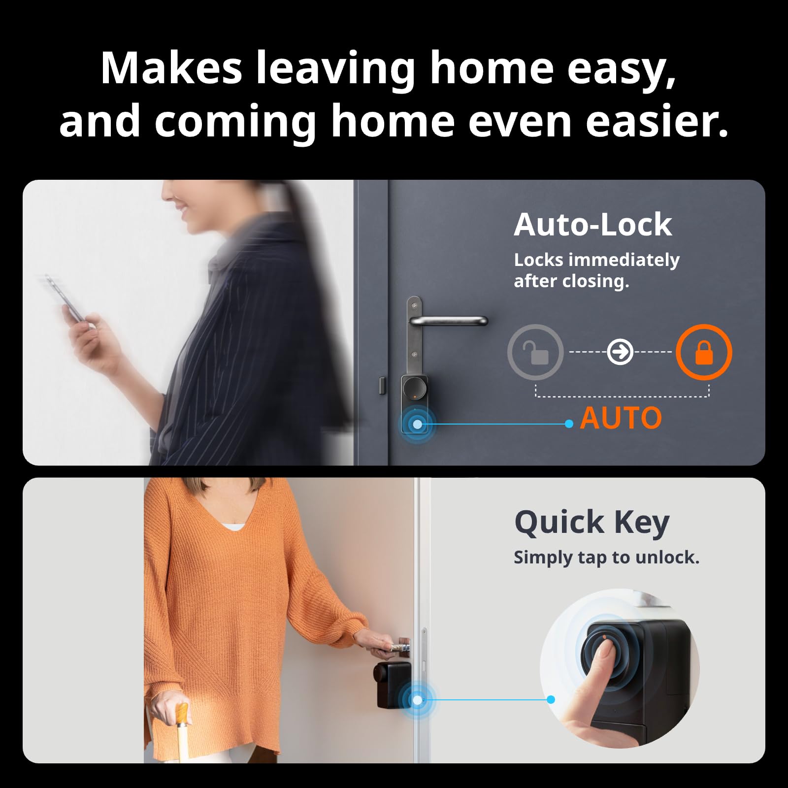 SwitchBot Smart Lock WiFi Pro with Touchscreen Keypad, Door Deadbolt Lock, Smart Door Lock, Electronic Door Lock, App-Controlled Door Opener, Fingerprint, Code, Alexa, Google, Matter Support