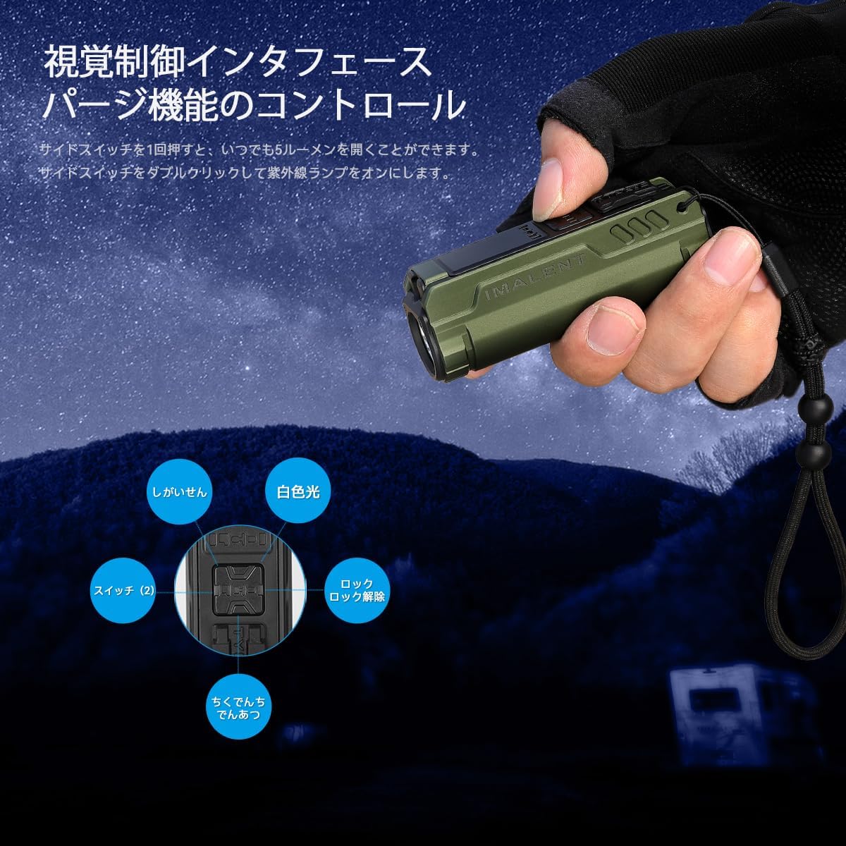 IMALENT BL50 Flashlight - High Brightness 3,600 Lumens, UV Light, 428 Meters Distance, Powerful LED, Handy Key Holder, EDC, Small Pocket, Rechargeable