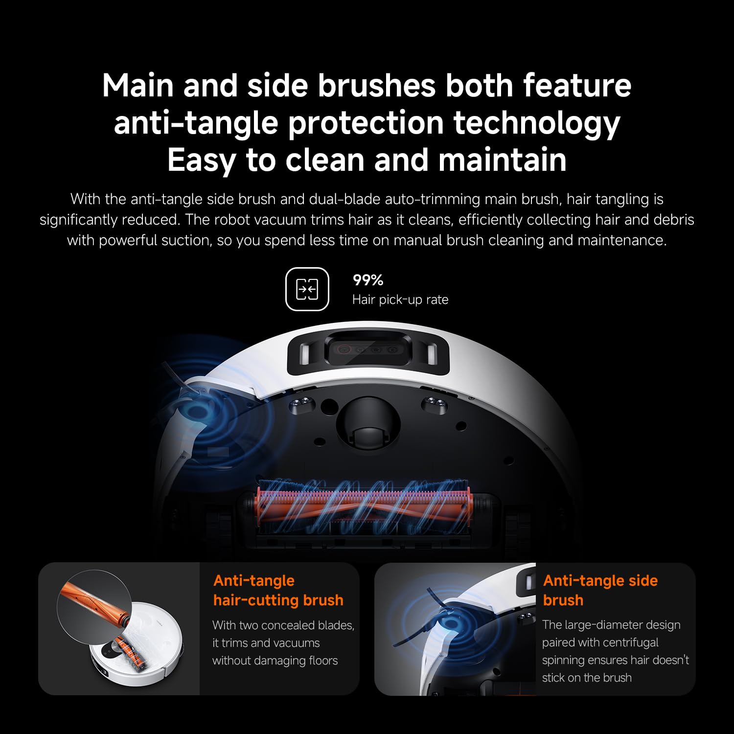 XIAOMI Robot Vacuum 5 Pro Robot Vacuum Cleaner with Mop Function, 20,000 Pa, Extendable Mop & Side Brush, Self-Cleaning All-in-One Base Station, AI Navigation, App & Voice Control