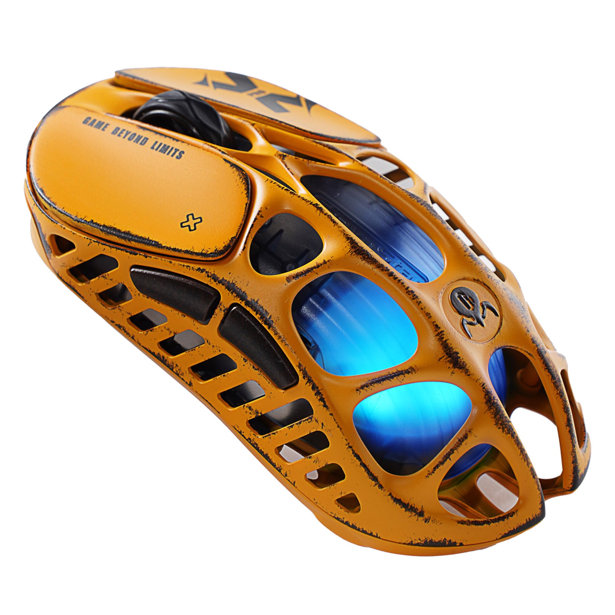 Gravastar Mercury X Pro Wireless Gaming Mouse - PAW 3950 Sensor 32000 DPI, 8000Hz Polling Rate, Magnesium Alloy Hollow Frame, RGB Lighting, 5 Programmable Buttons, Three Modes (Yellow)