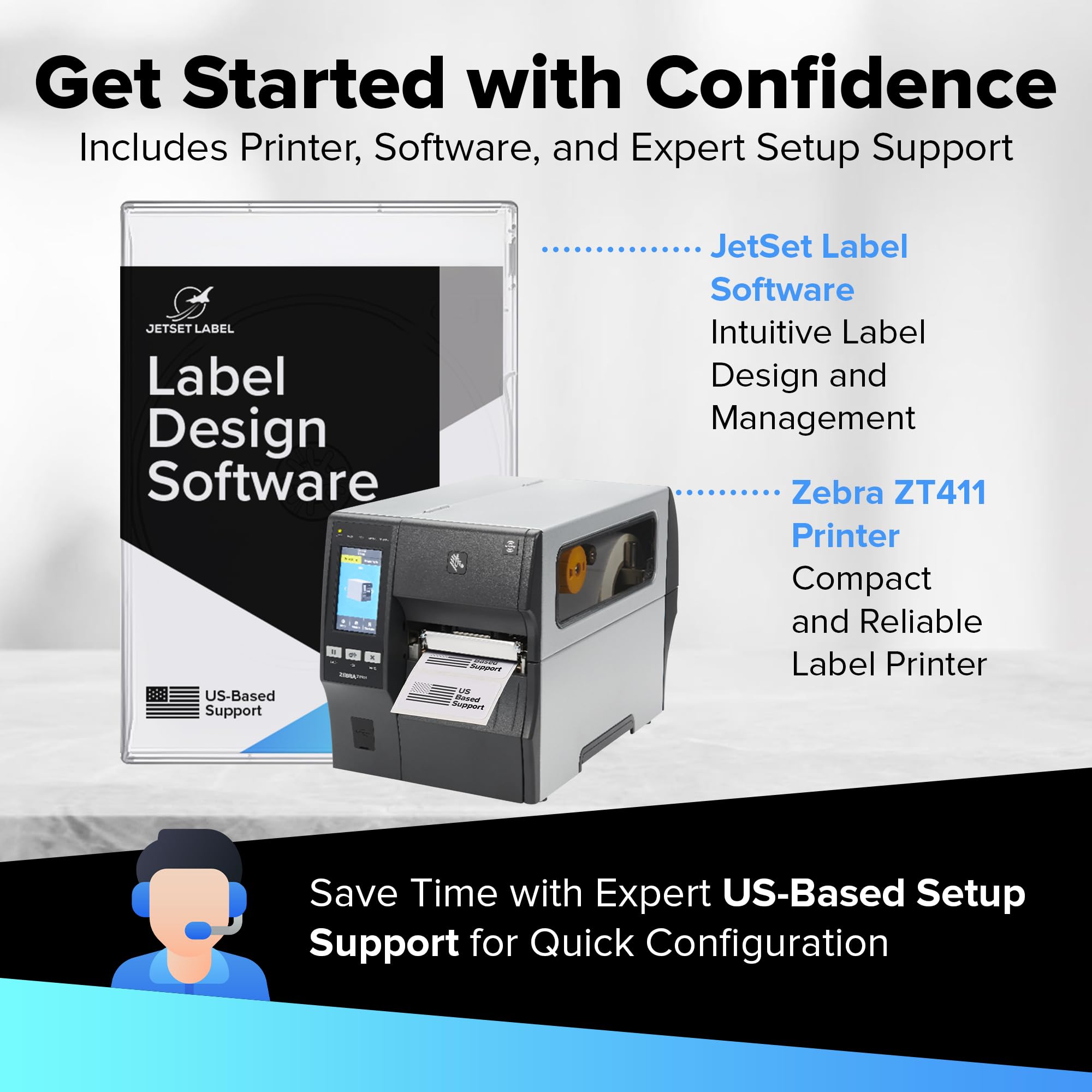 Zebra ZT411 203 DPI | Thermal Transfer and Direct Thermal | Industrial Printer ZT41142-T010000Z | 4-inch Width with Serial, USB, Ethernet and Bluetooth Connectivity | Includes GetSet Software
