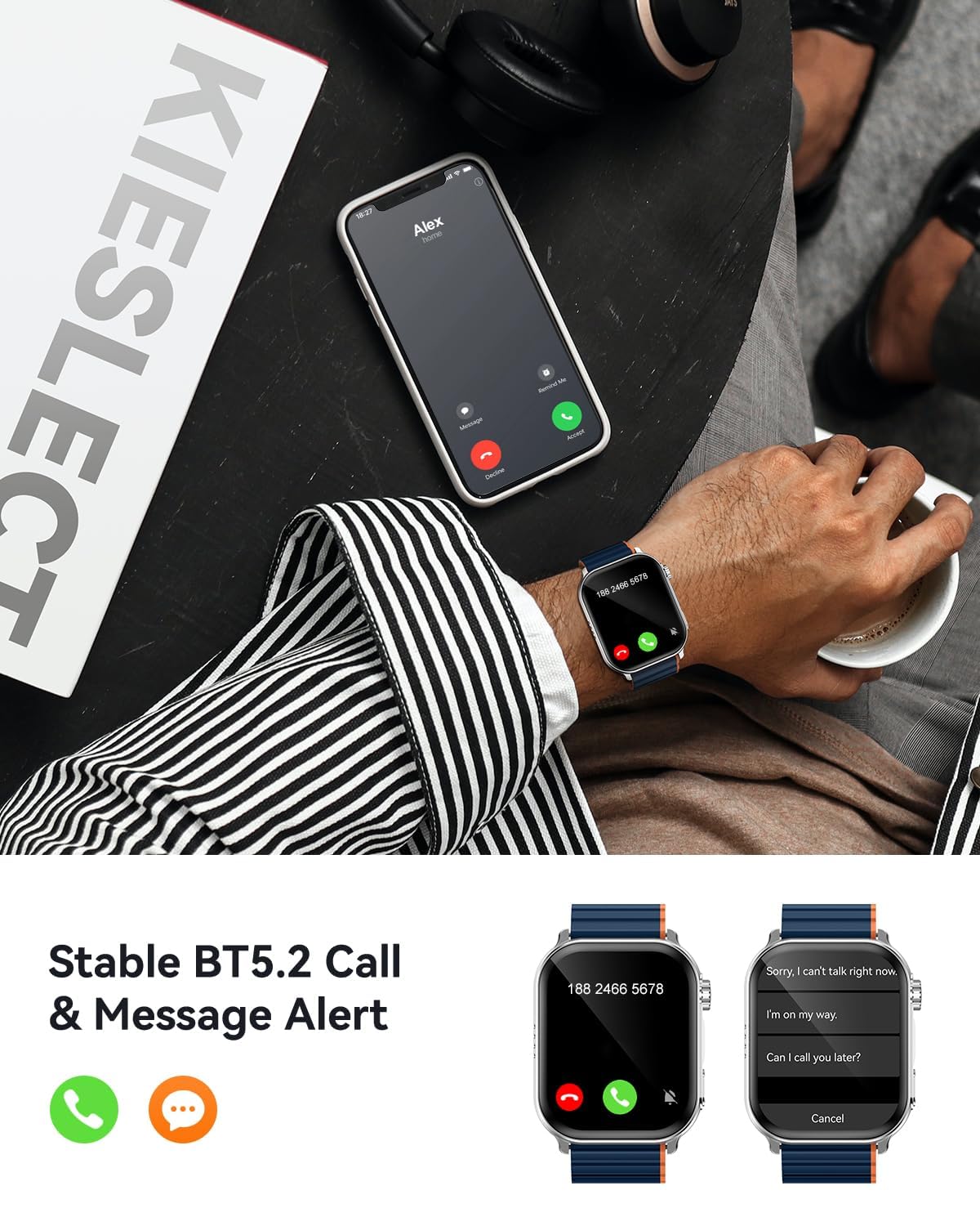 Kieslect Smart Watch Men Women - Black-02