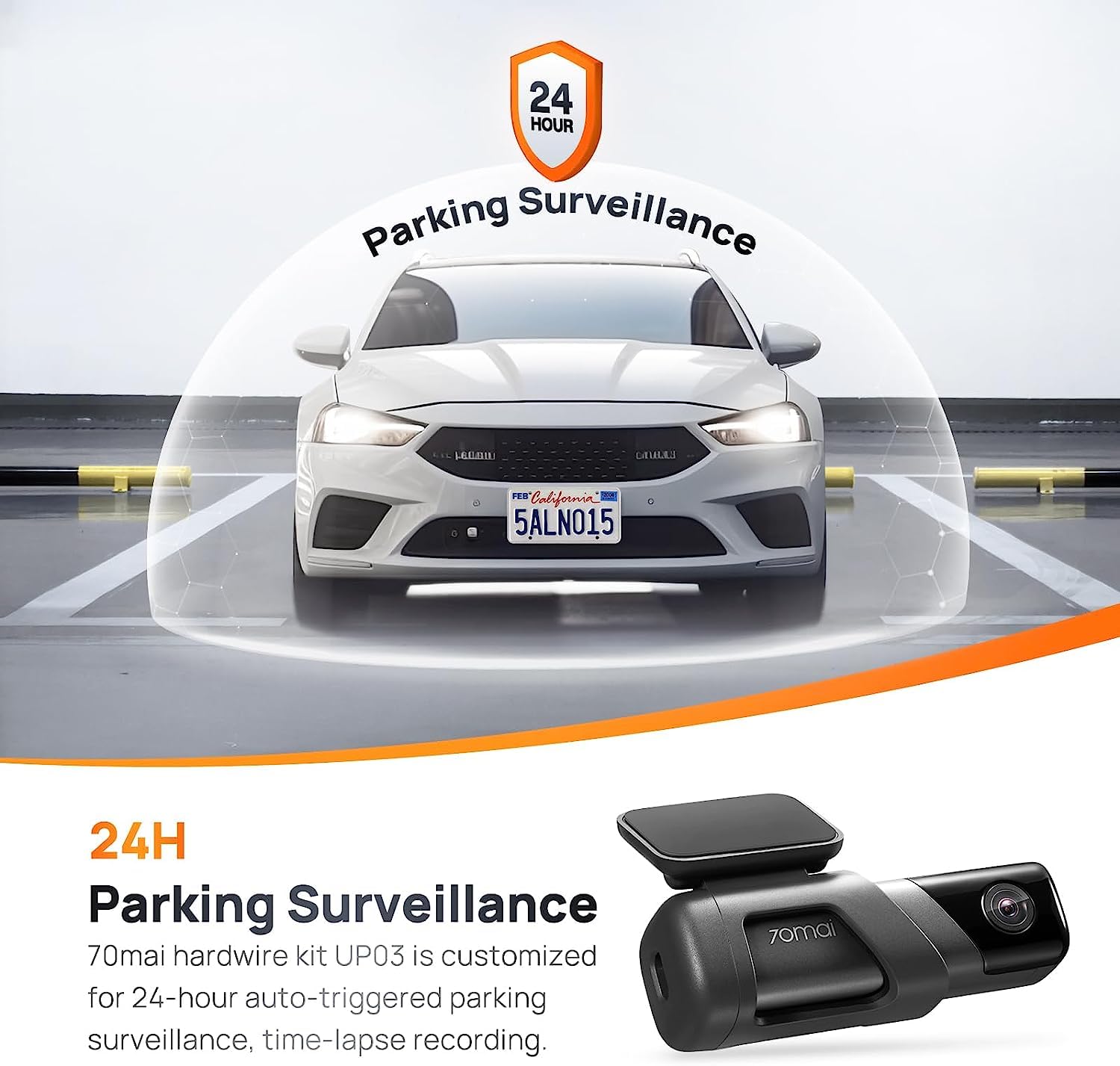 70mai M500 DashCam, 1944P Resolution, GPS, Extended ADAS, Voice Control, 170° Wide Angle, eMMC Storage, Driving Data Overlay, Wi-Fi, App Control, Optional Parking Monitoring & TPMS (32GB)