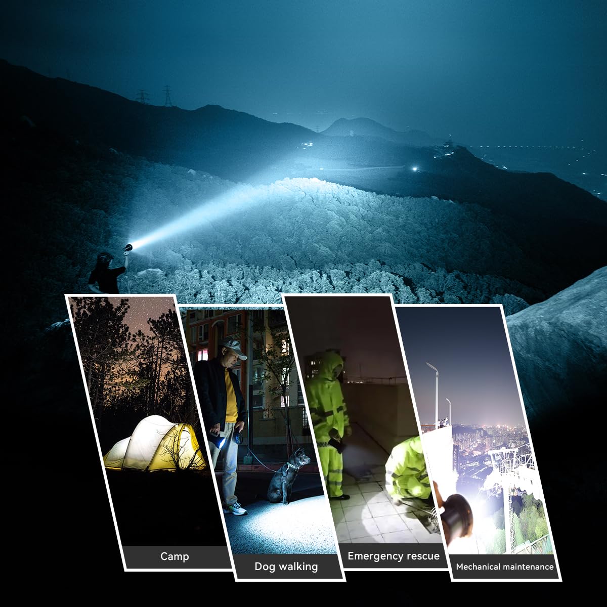 Imalent SR16 Powerful Rechargeable Compact Flashlight 55000 Lumens Long Range 1720m, 16 CREE XHP50.3 LEDs - Lightweight Handle Ideal for Fishing, Industrial, and Police