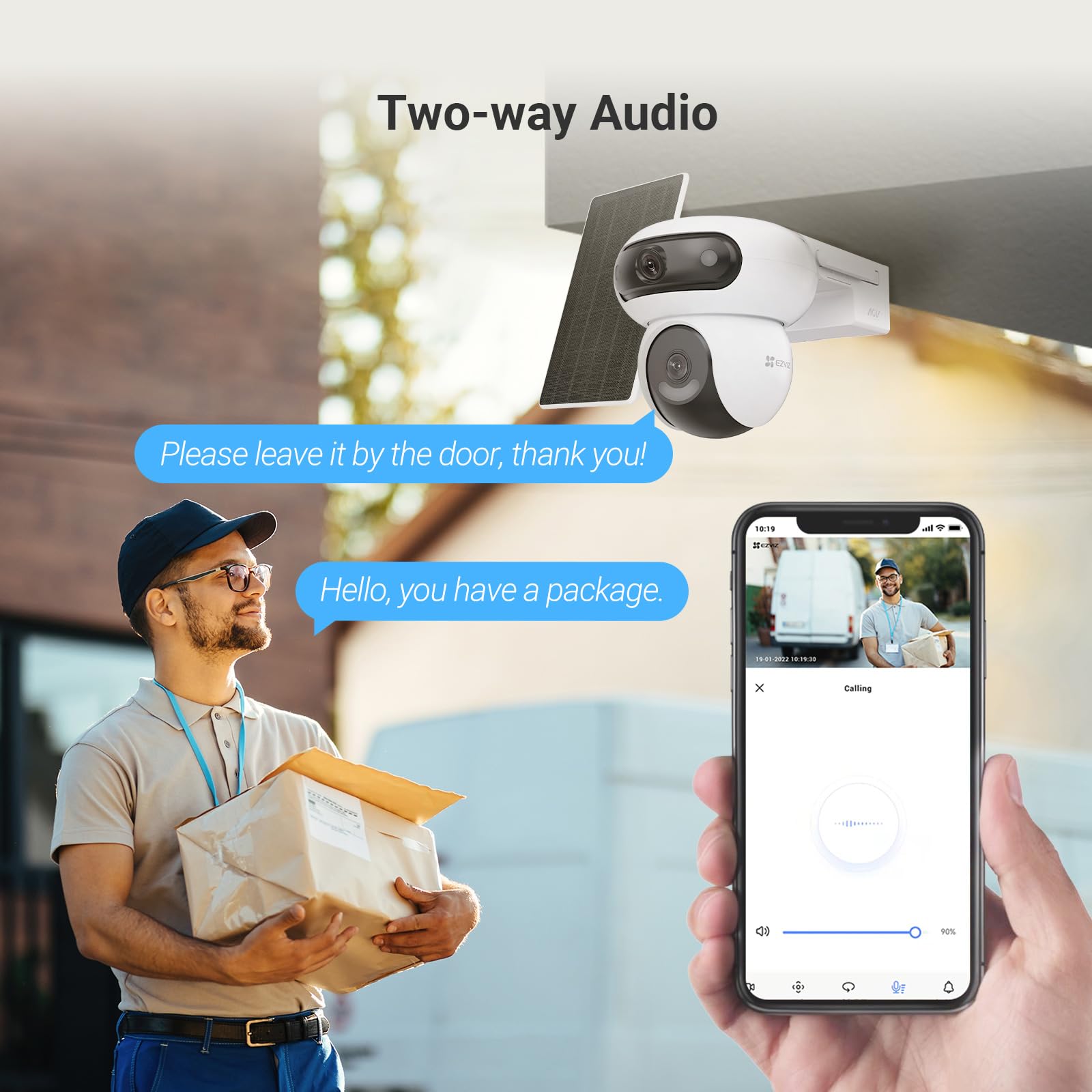 HB90+8W Solar Panel 4MP+4MP 360 Wireless Wifi Surveillance Camera on 10400mAh Motorized Dual Lens Battery, Always-on Mode, Person/Vehicle Detection, Auto Tracking