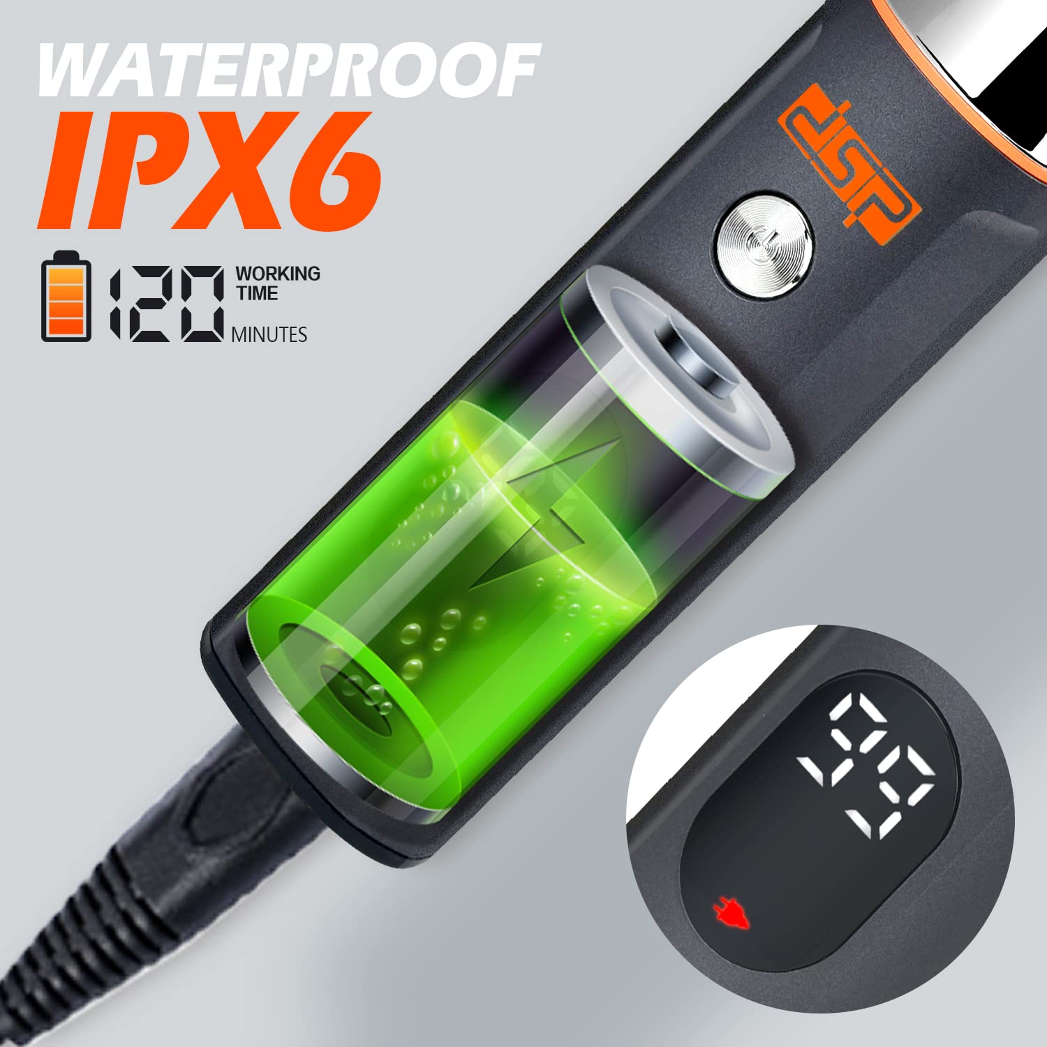 DSP® Rechargeable Beard Trimmer Kit, Facial Hair Trimmer for Nose and Ear, All-Purpose Hair Clipper IPX7 Waterproof