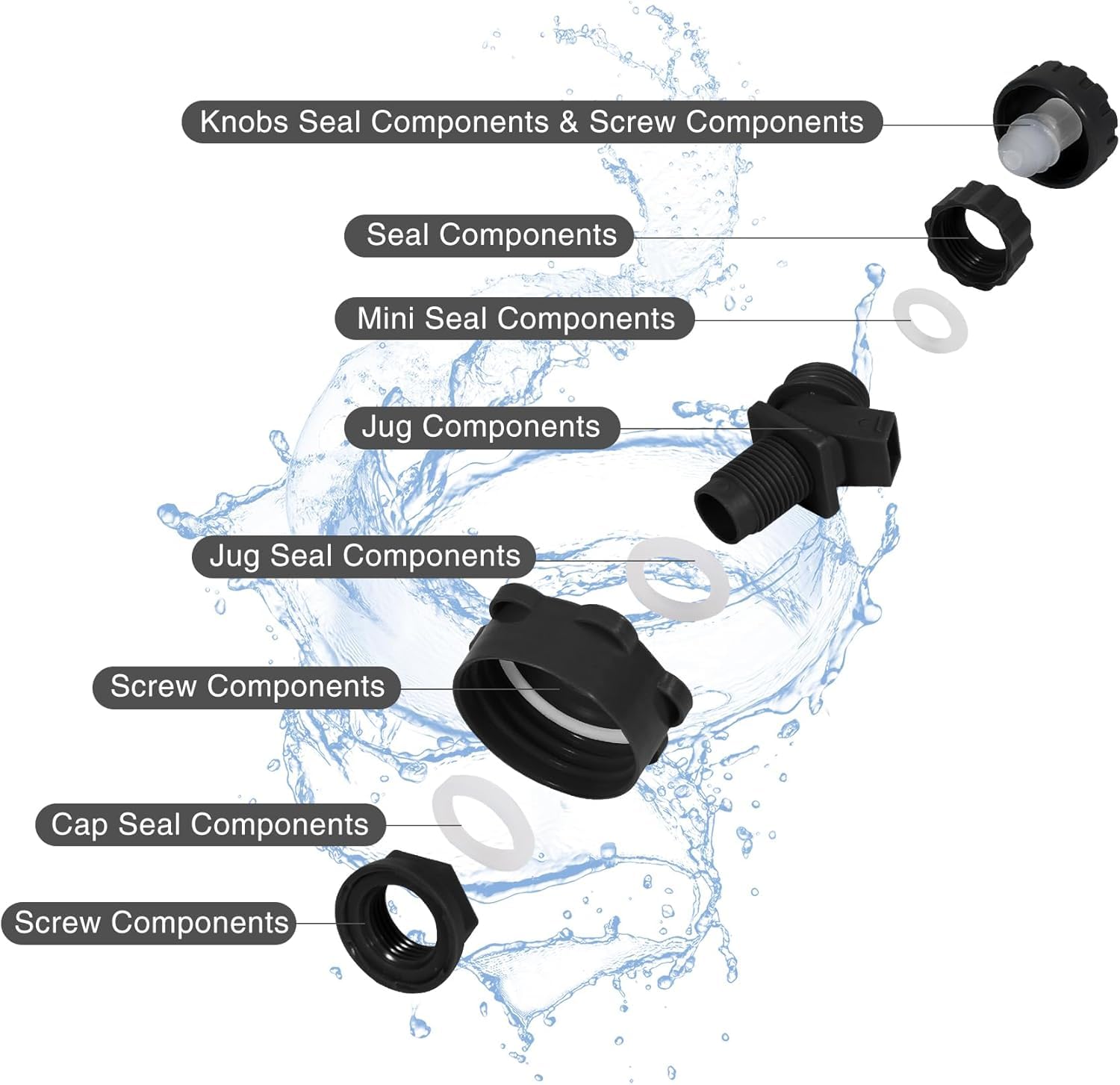 Fipka DLC 7.4 Gallon Water Container with Wheels & Folding Handle, Portable Emergency Water Storage Tank with Spigot, BPA Free Water Jug for Camping Outdoor Hiking (28L, Dlc-37328)