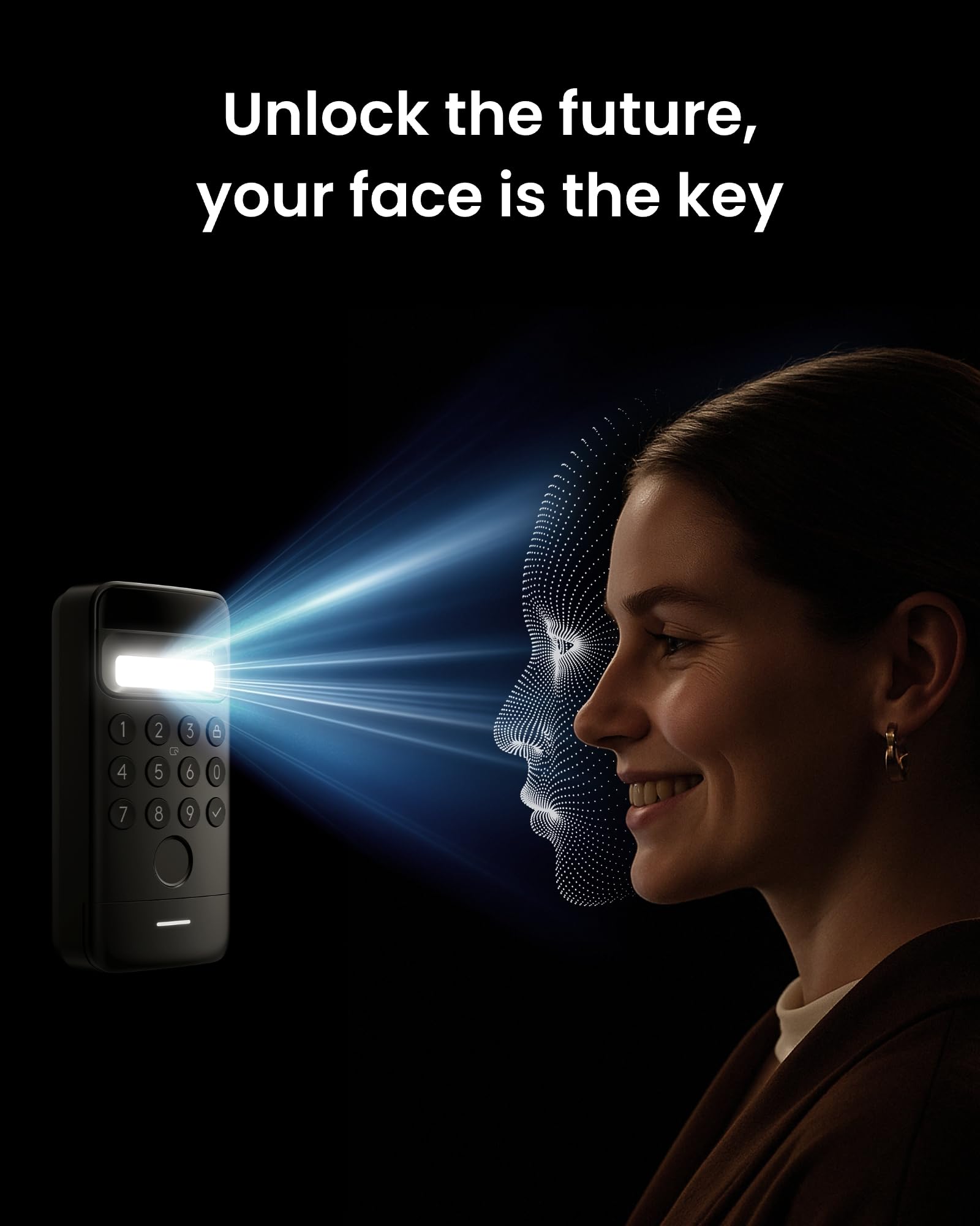 SwitchBot Keypad Vision: Smart lock with 3D facial recognition, fingerprint and virtual passwords for secure keyless access