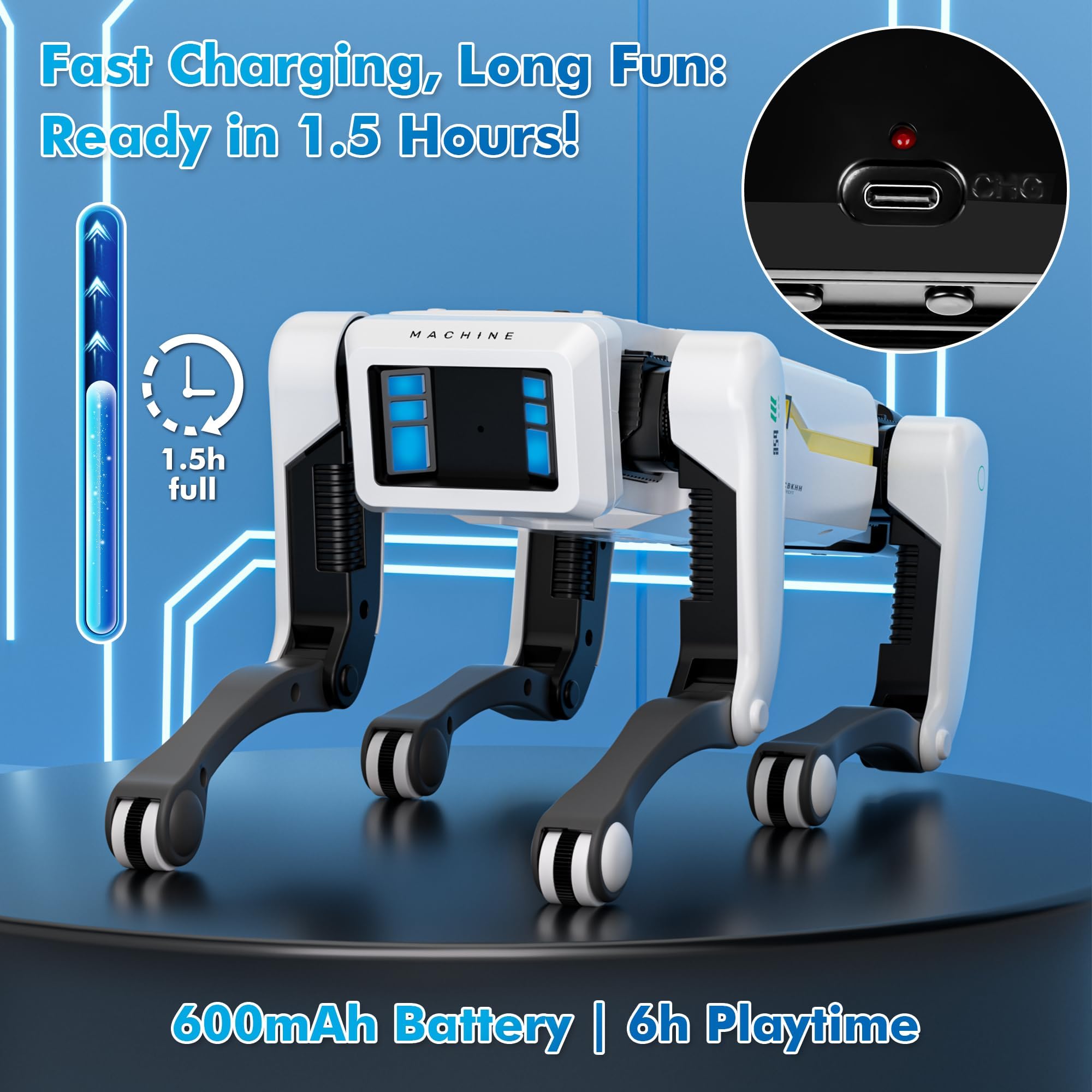 Sgalog Smart Robot Dog - Interactive Pet with Voice Control, 30+ Actions and App Programming, Durable Design for Kids Ages 6+ (Compatible with iOS/Android)