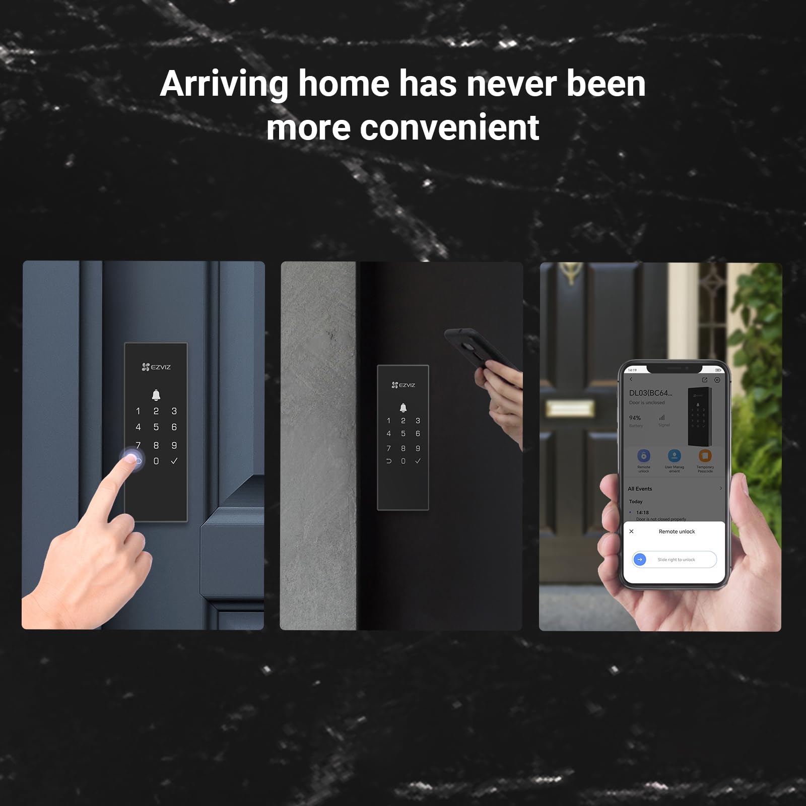EZVIZ قفل حافة ذكي DL03 - يدعم البلوتوث والواي فاي، مدخل بدون مفتاح متعدد الطرق، جهاز تحكم عن بعد، تنبيهات مضادة للعبث، سهل التركيب (DL03)