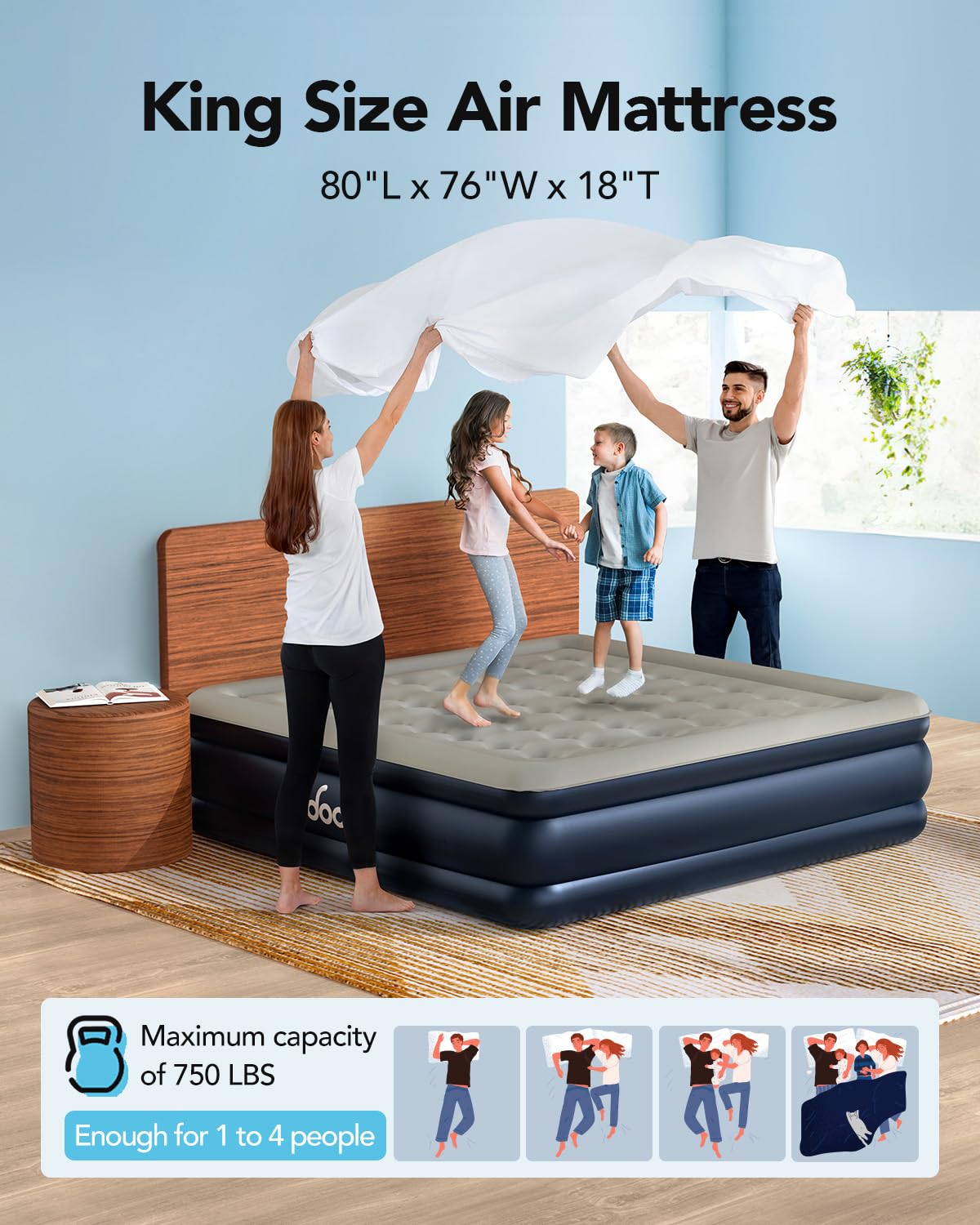 iDOO Inflatable Mattress with Built in Pump