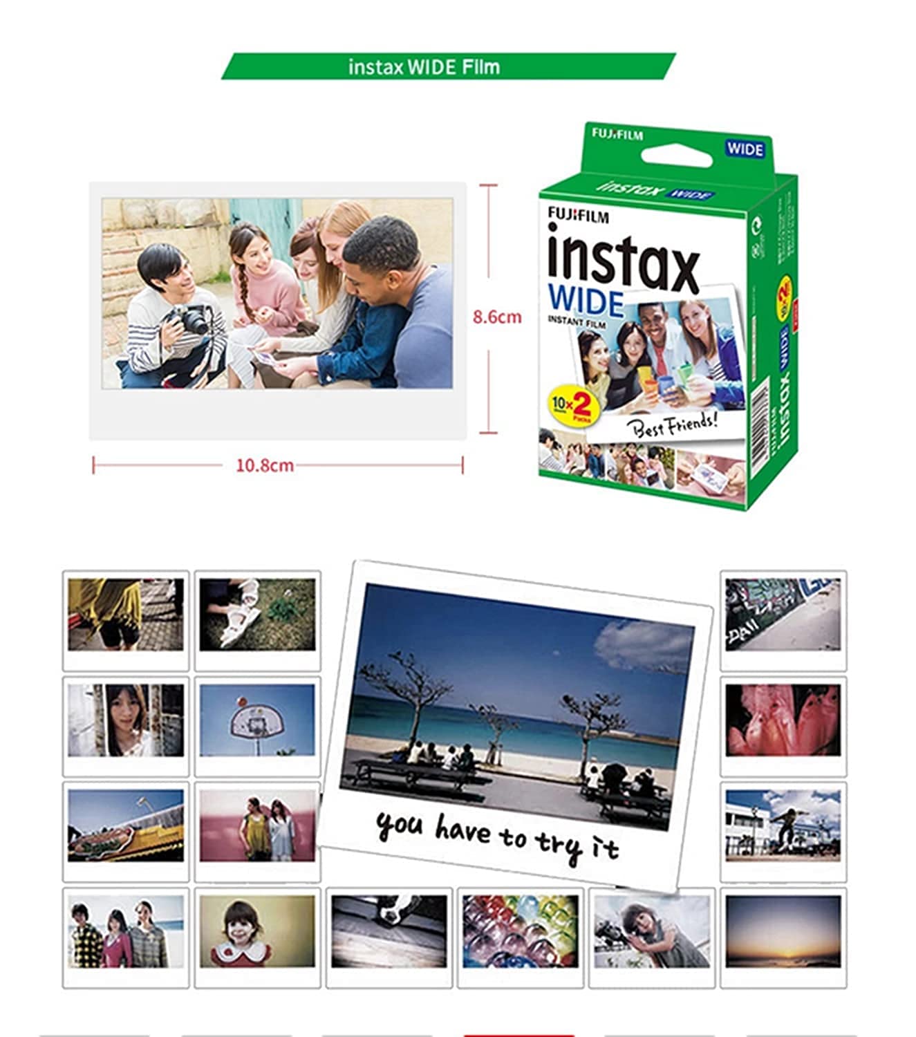 Fujifilm Instax Mini Instant Film 60 Sheets - 6 Packs of 10 Sheets, 3216576414