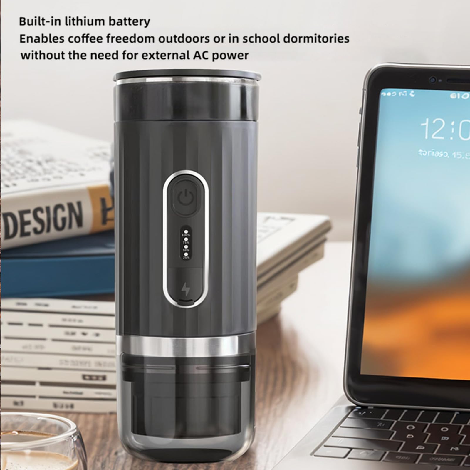 Portable Espresso Machine from Jolerich, 3-in-1 Wireless Coffee Maker Compatible with Capsules and Ground Coffee, Electric Italian Espresso Machine for Car, Home, Office, Travel and Camping
